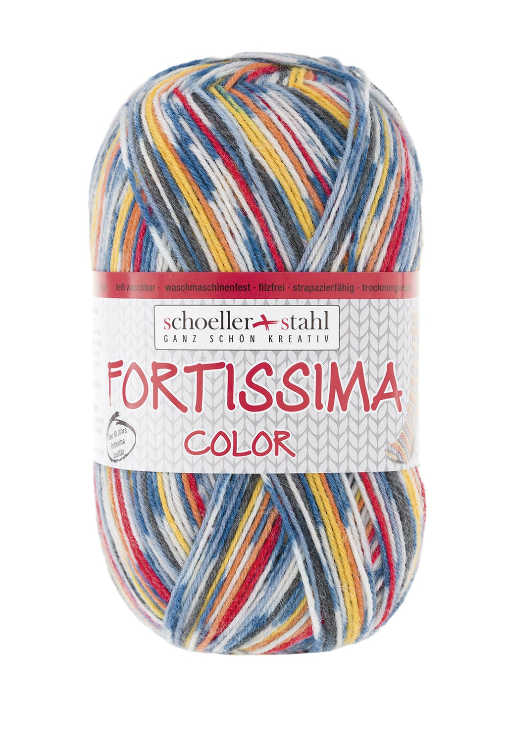 Fortissima bunte 4 - fach Sockenwolle | Farbe 2485 - VULKAN - rebecca - online.de