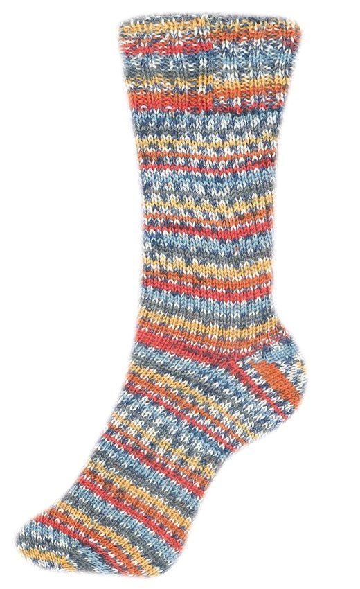 Fortissima bunte 4 - fach Sockenwolle | Farbe 2485 - VULKAN - rebecca - online.de