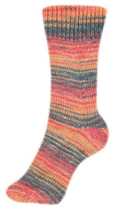 Fortissima bunte 4 - fach Sockenwolle | Farbe 2486 - LAVA - rebecca - online.de