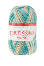 Fortissima bunte 4 - fach Sockenwolle | Farbe 2488 - TUERKIS - rebecca - online.de