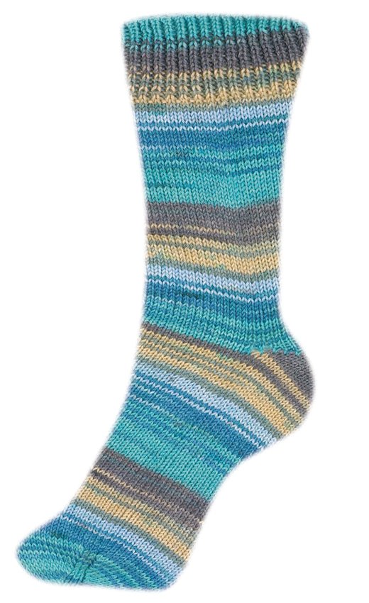 Fortissima bunte 4 - fach Sockenwolle | Farbe 2488 - TUERKIS - rebecca - online.de