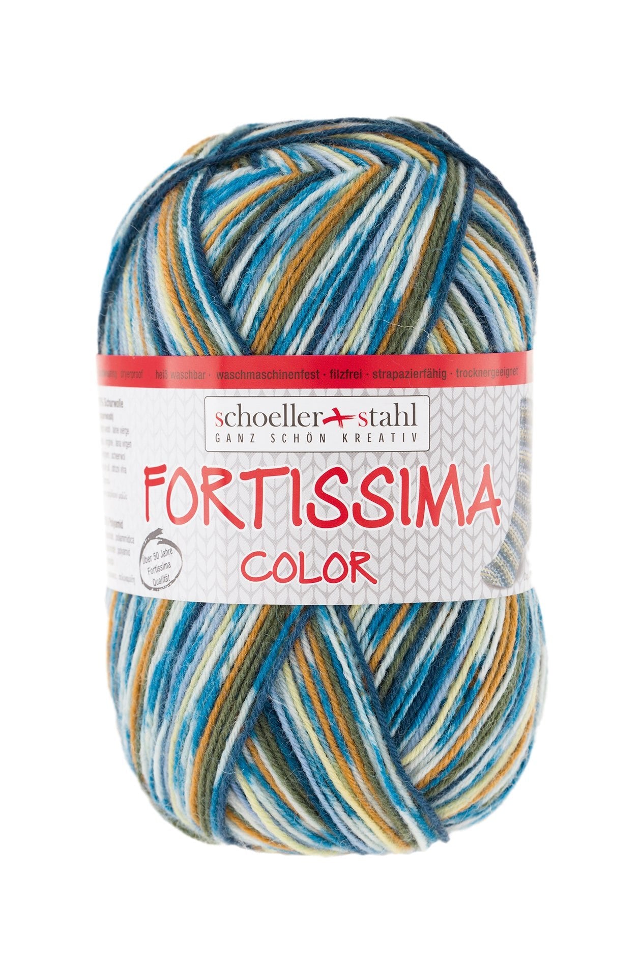 Fortissima bunte 4 - fach Sockenwolle | Farbe 2491 - COUNTRY - rebecca - online.de