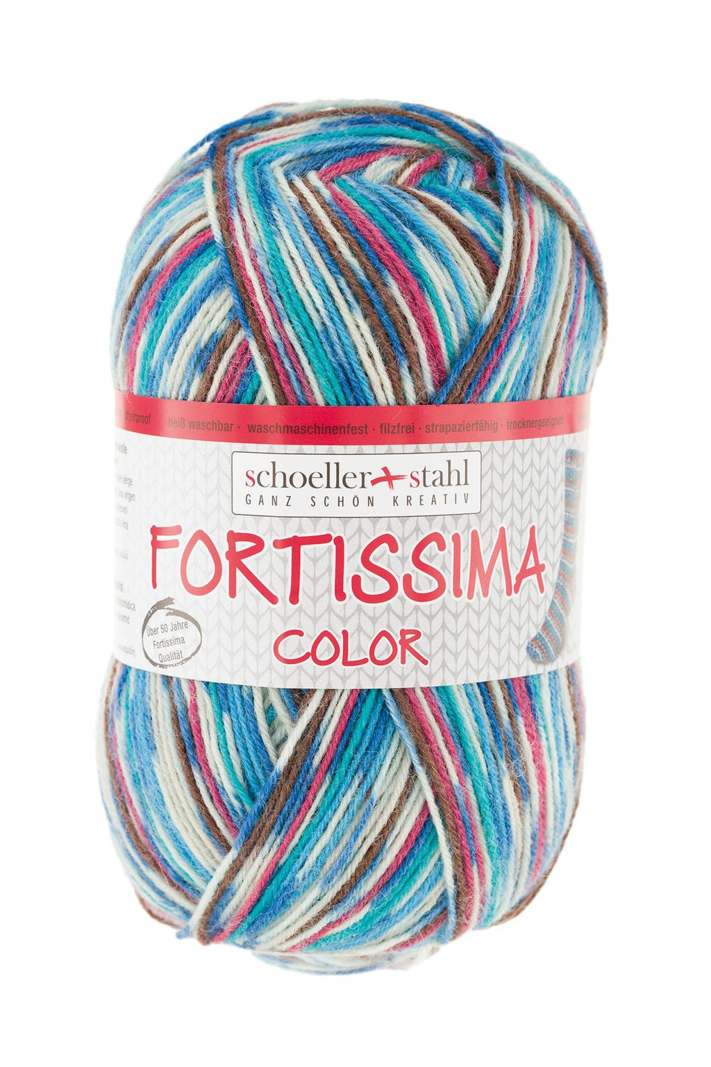 Fortissima bunte 4 - fach Sockenwolle | Farbe 2492 - CLUB - rebecca - online.de