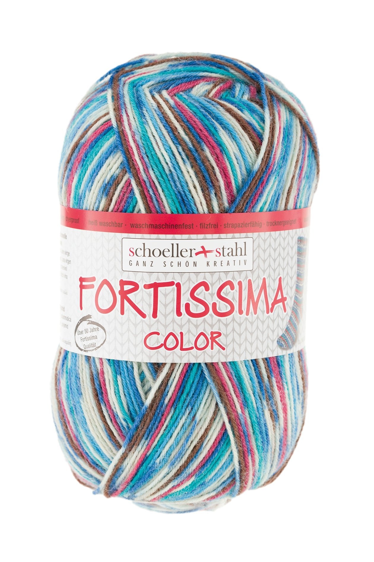 Fortissima bunte 4 - fach Sockenwolle | Farbe 2492 - CLUB - rebecca - online.de