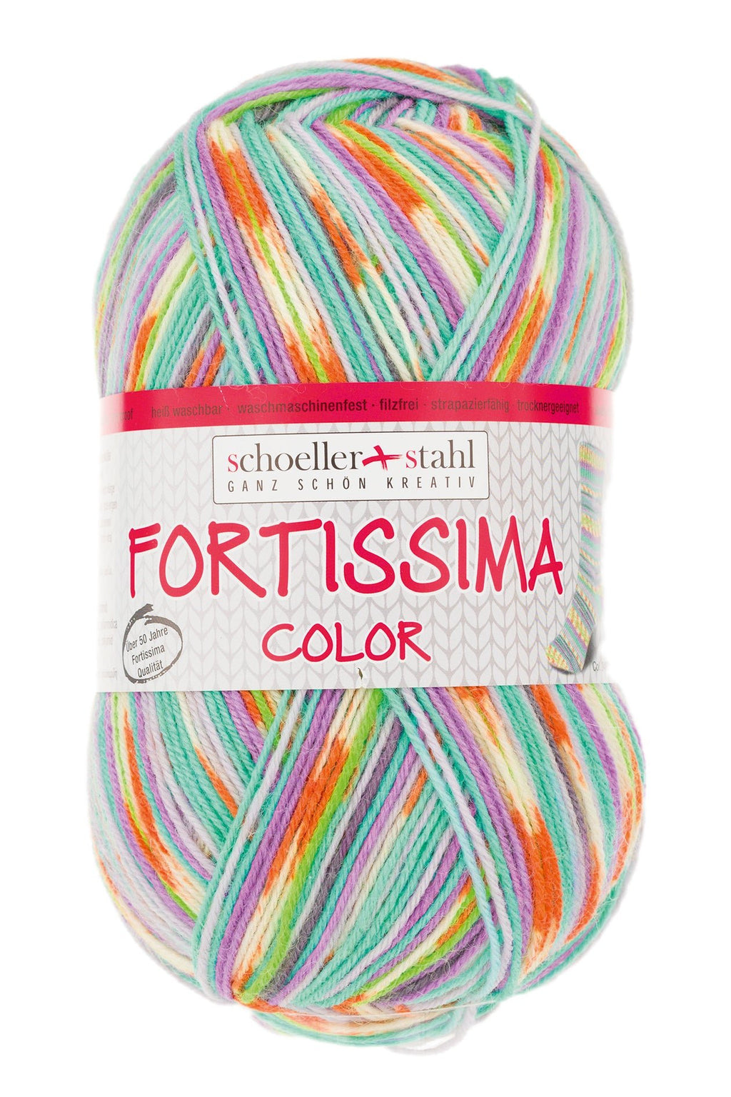 Fortissima bunte 4 - fach Sockenwolle | Farbe 2493 - PASTELL - rebecca - online.de