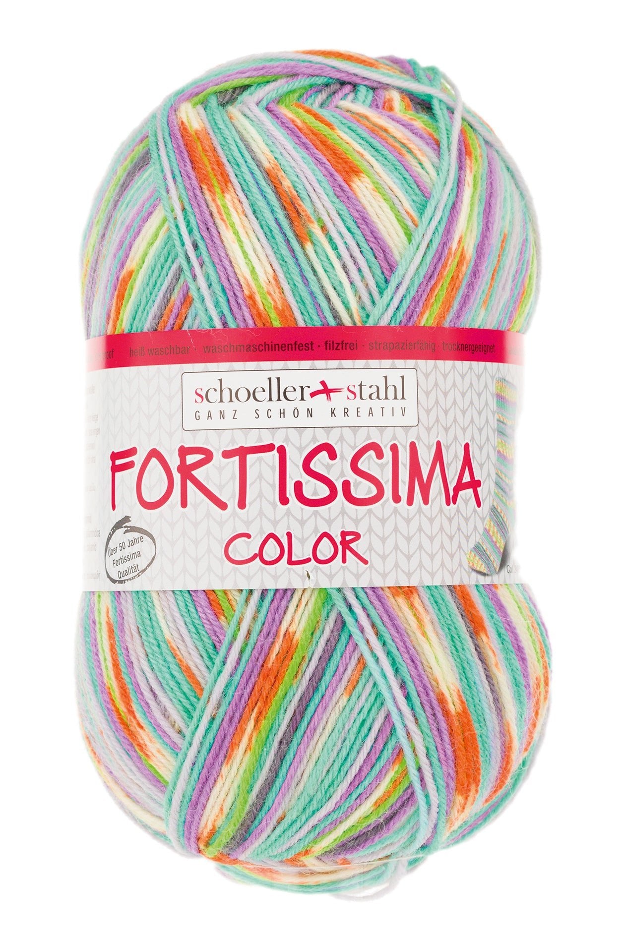 Fortissima bunte 4 - fach Sockenwolle | Farbe 2493 - PASTELL - rebecca - online.de