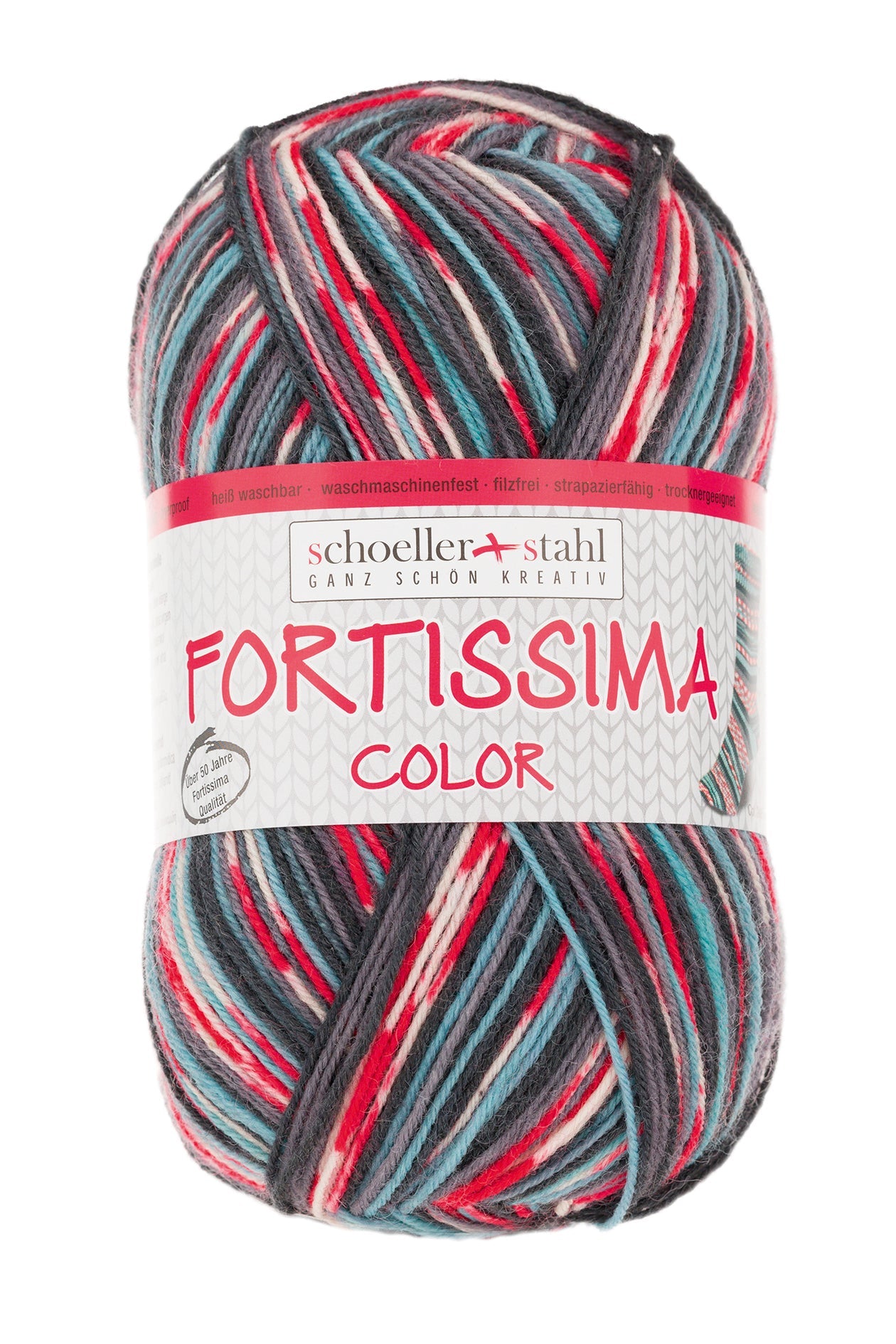 Fortissima bunte 4 - fach Sockenwolle | Farbe 2496 - SPORT - rebecca - online.de
