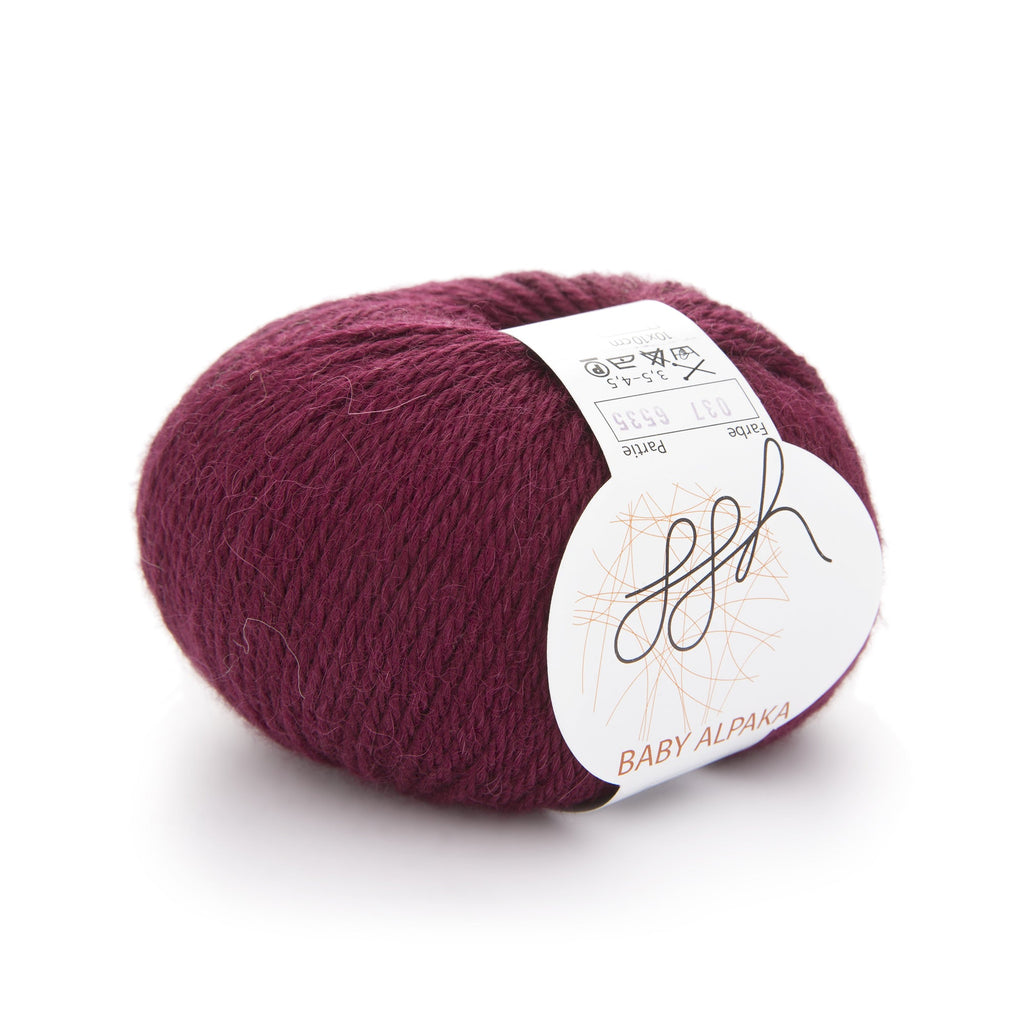 ggh Baby Alpaka Farbe | 100% Baby Alpaka Wolle | 100m/50g | 037 - Granatrot - Rebecca - Online.de