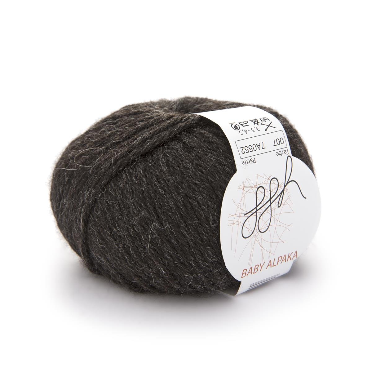 ggh Baby Alpaka natur | 100% Baby Alpaka Wolle | 100m/50g | 007 - Dunkelbraum meliert - Rebecca - Online.de