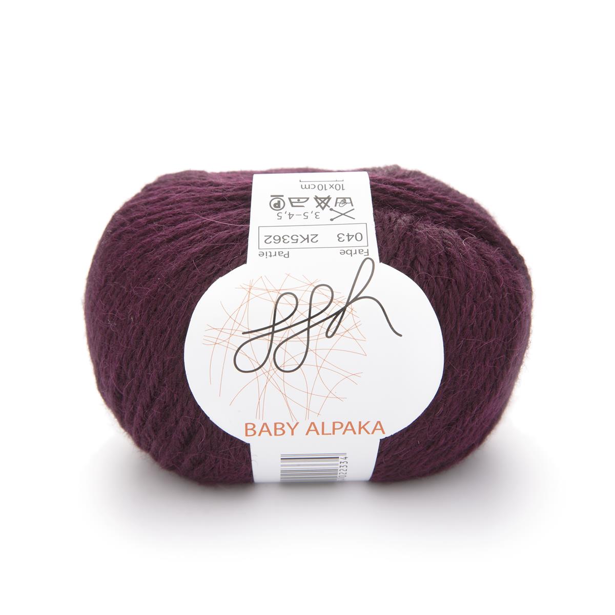 ggh Baby Alpaka Farbe | 100% Baby Alpaka Wolle | 100m/50g | 043 - Aubergine
