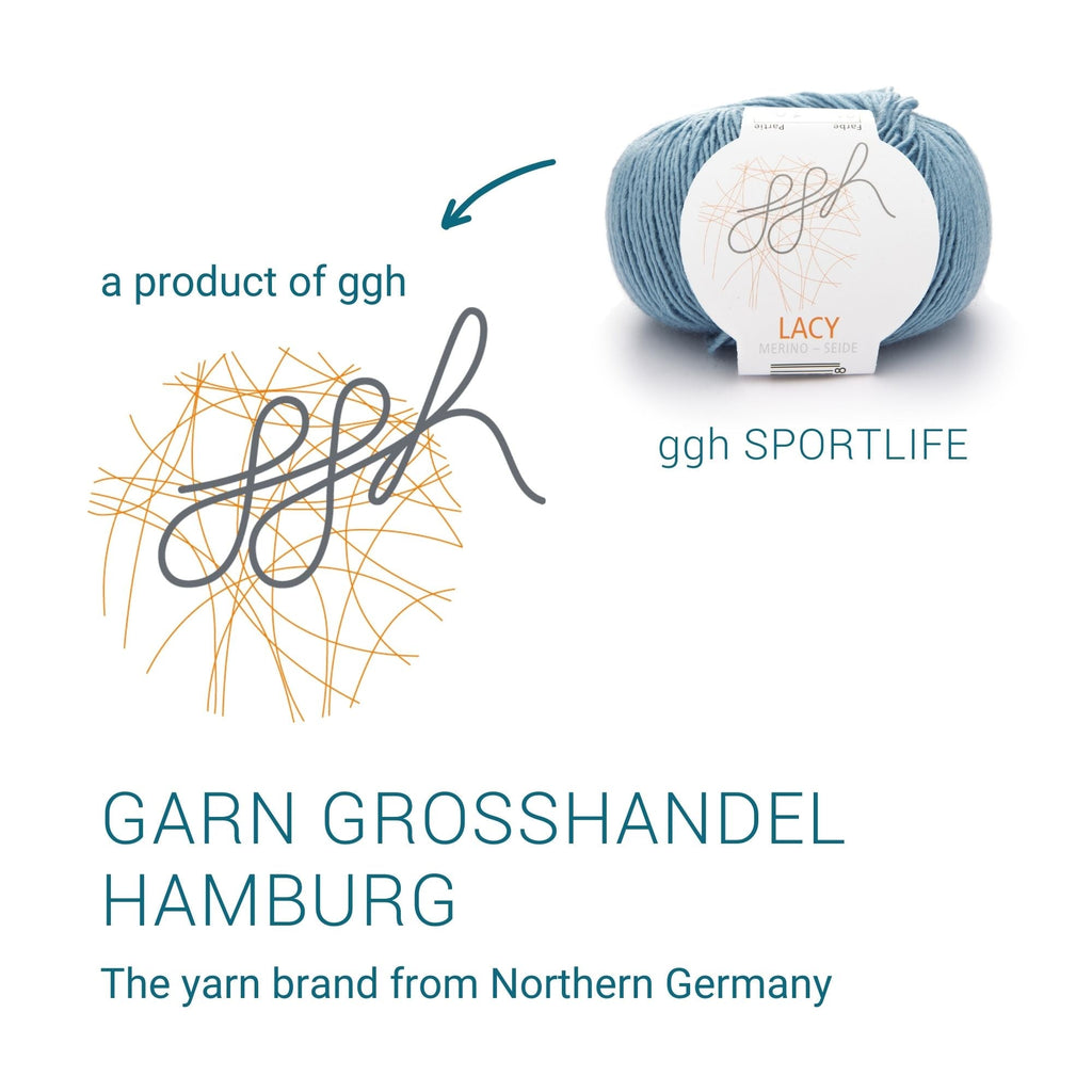 GGH Lacy | Merinowolle mit Seide | 25g - 170m | 004 - Eisblau - Rebecca - Online.de