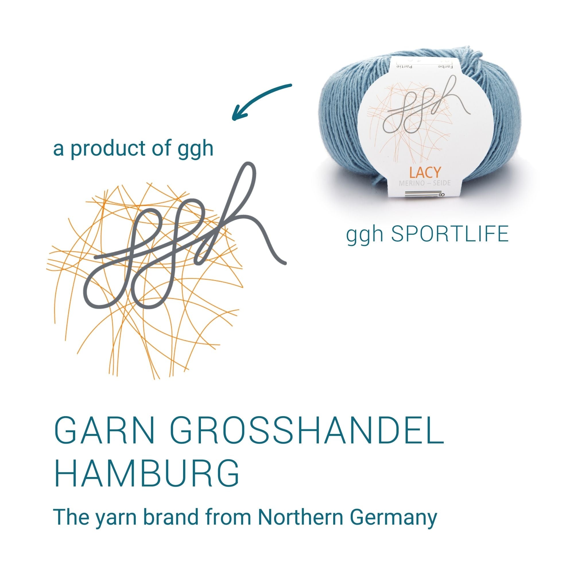 GGH Lacy | Merinowolle mit Seide | 25g - 170m | 004 - Eisblau - Rebecca - Online.de