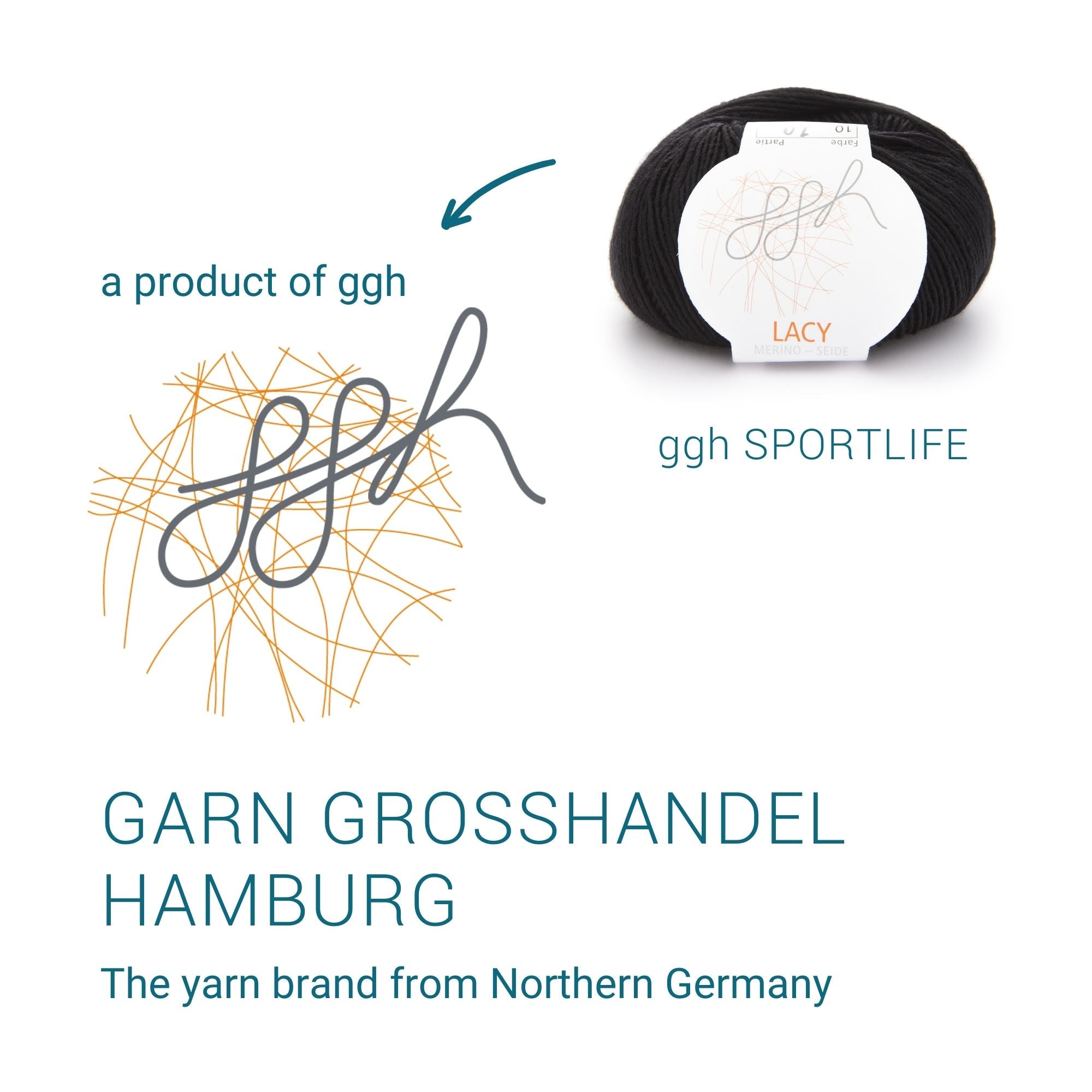 GGH Lacy | Merinowolle mit Seide | 25g - 170m | 010 - Schwarz - Rebecca - Online.de