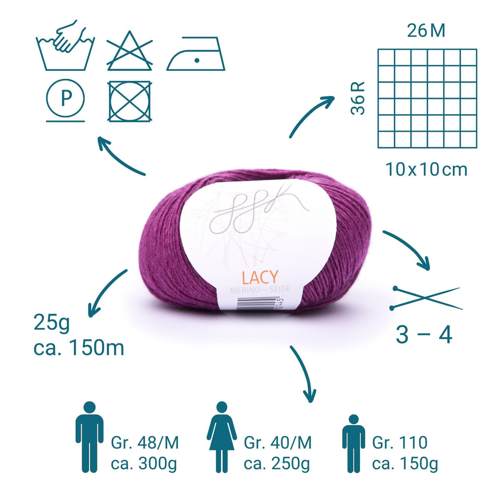 GGH Lacy | Merinowolle mit Seide | 25g - 170m | 016 - Amethyst - Rebecca - Online.de