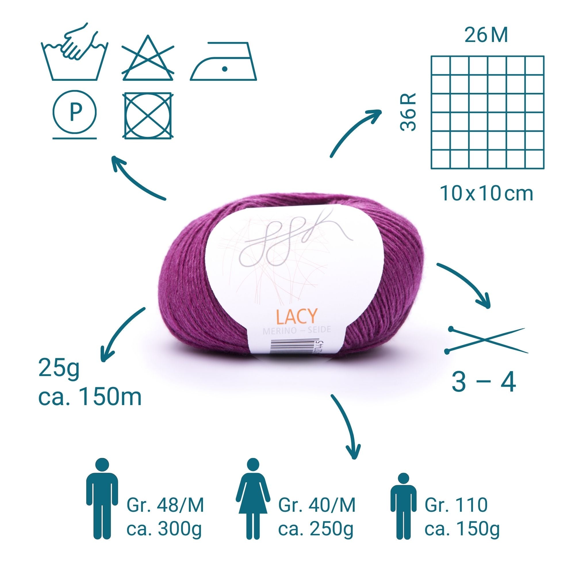 GGH Lacy | Merinowolle mit Seide | 25g - 170m | 016 - Amethyst - Rebecca - Online.de