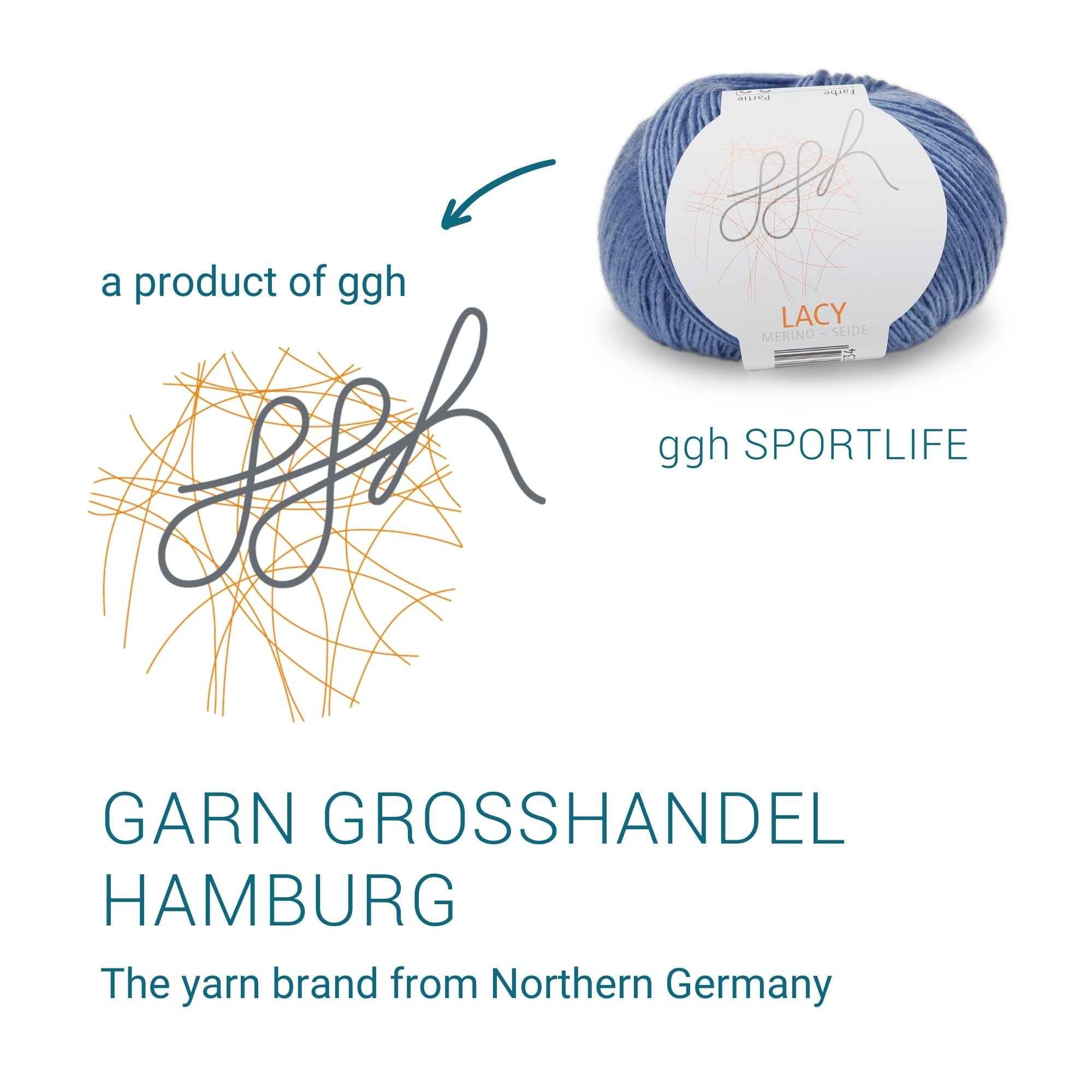 GGH Lacy | Merinowolle mit Seide | 25g - 170m | 021 - Blau - Rebecca - Online.de