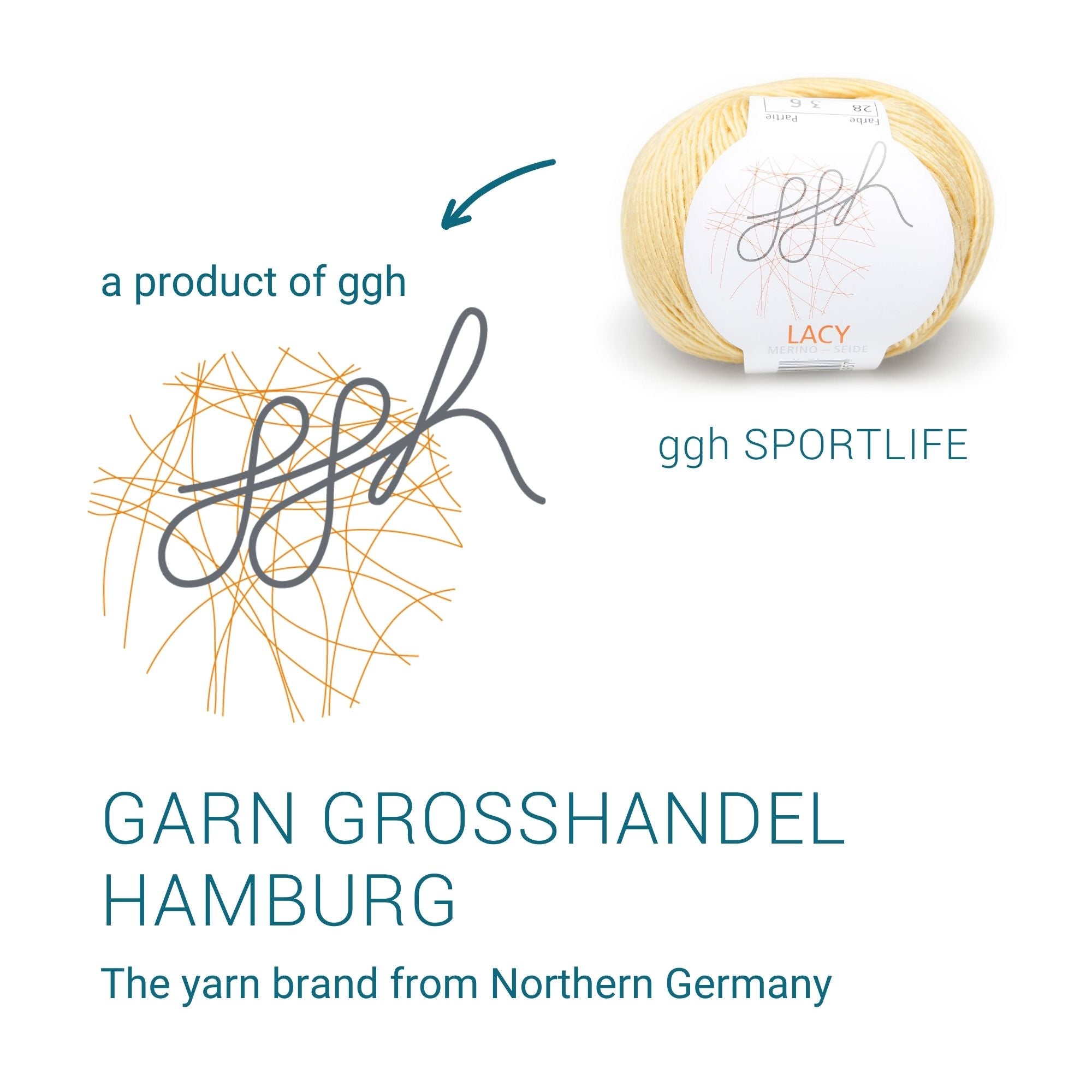 GGH Lacy | Merinowolle mit Seide | 25g - 170m | 028 - Senfgelb - Rebecca - Online.de