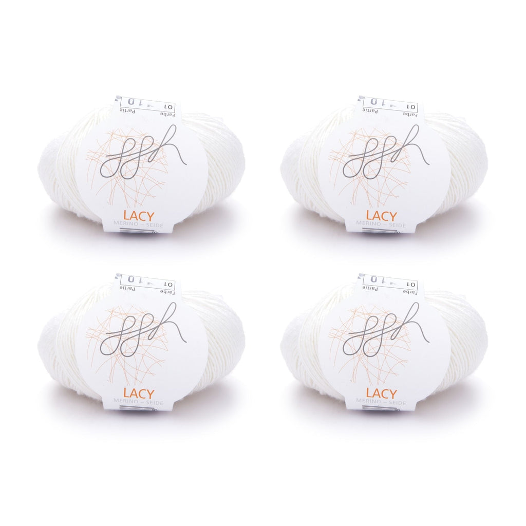 ggh Lacy | Set mit 4 x 25g (insg. 100g) - 001 - Wollweiß - Rebecca - Online.de