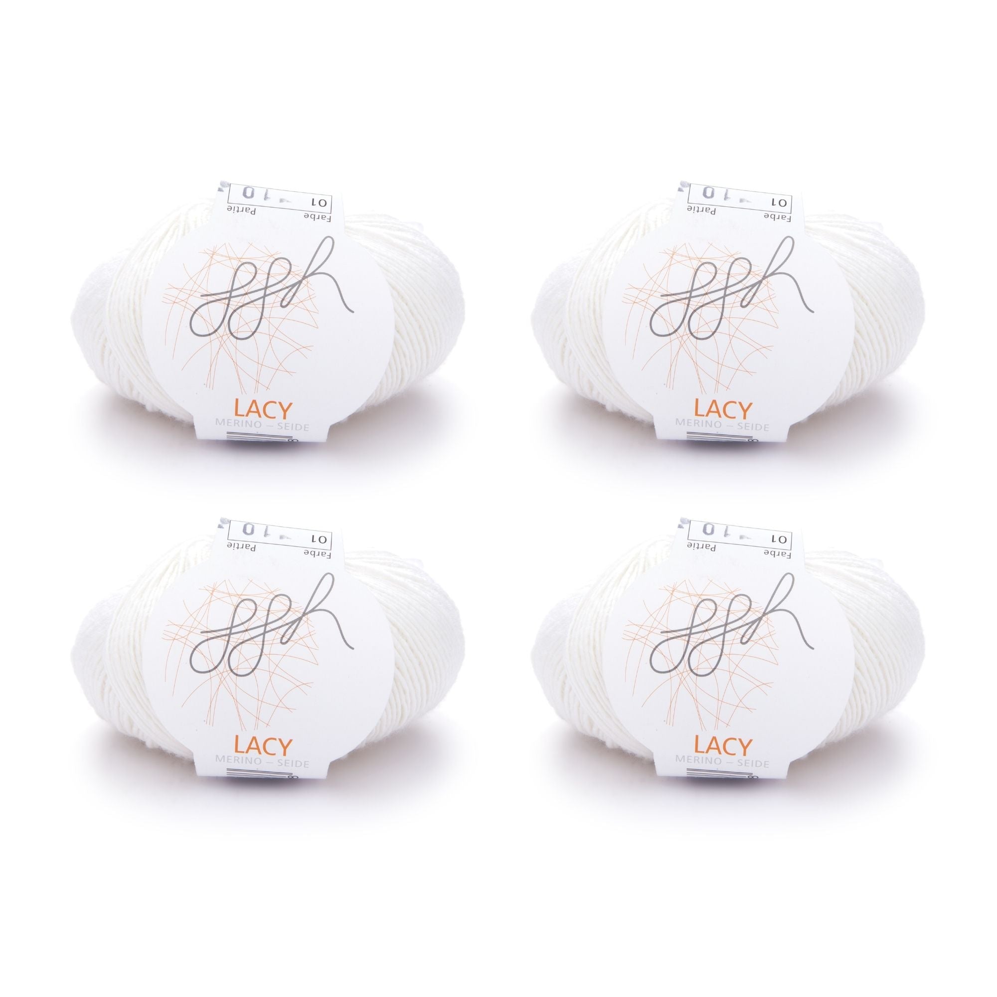ggh Lacy | Set mit 4 x 25g (insg. 100g) - 001 - Wollweiß - Rebecca - Online.de