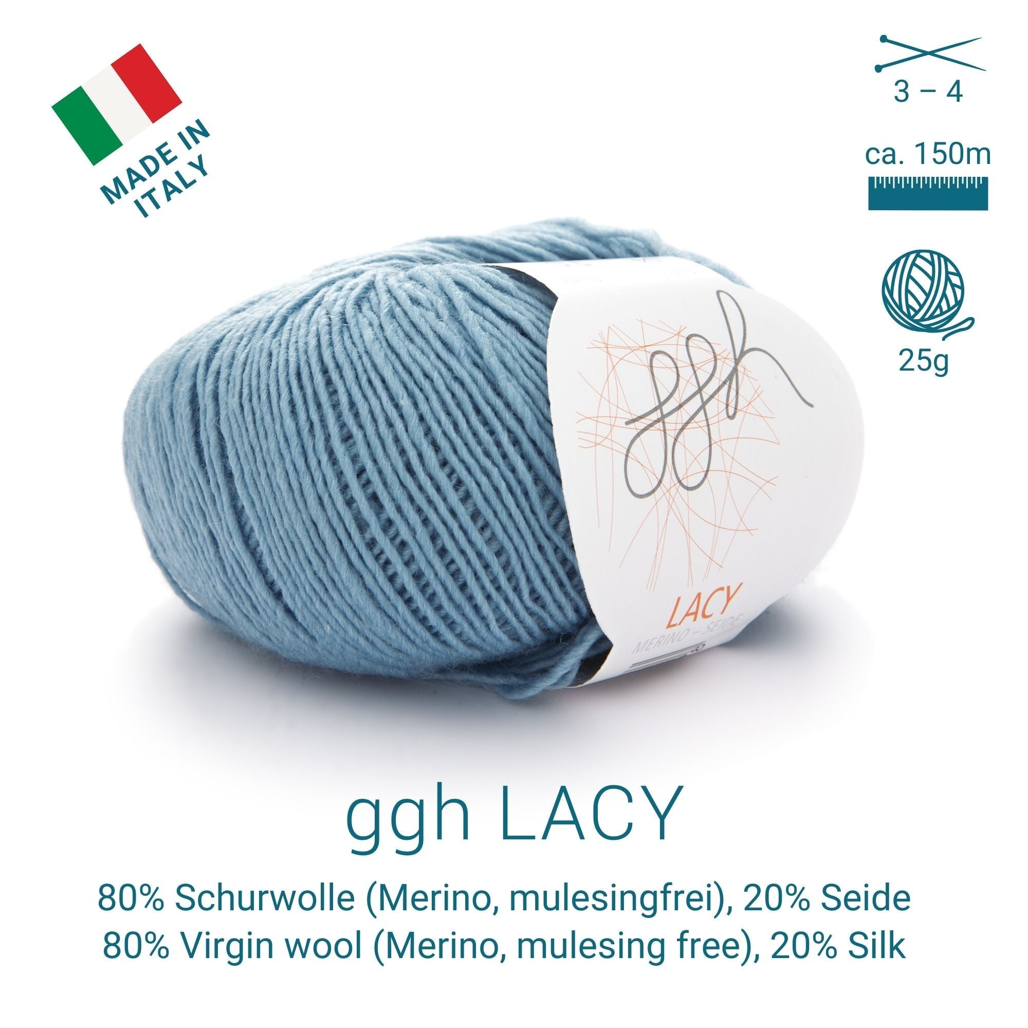 ggh Lacy | Set mit 4 x 25g (insg. 100g) - 004 - Eisblau - Rebecca - Online.de