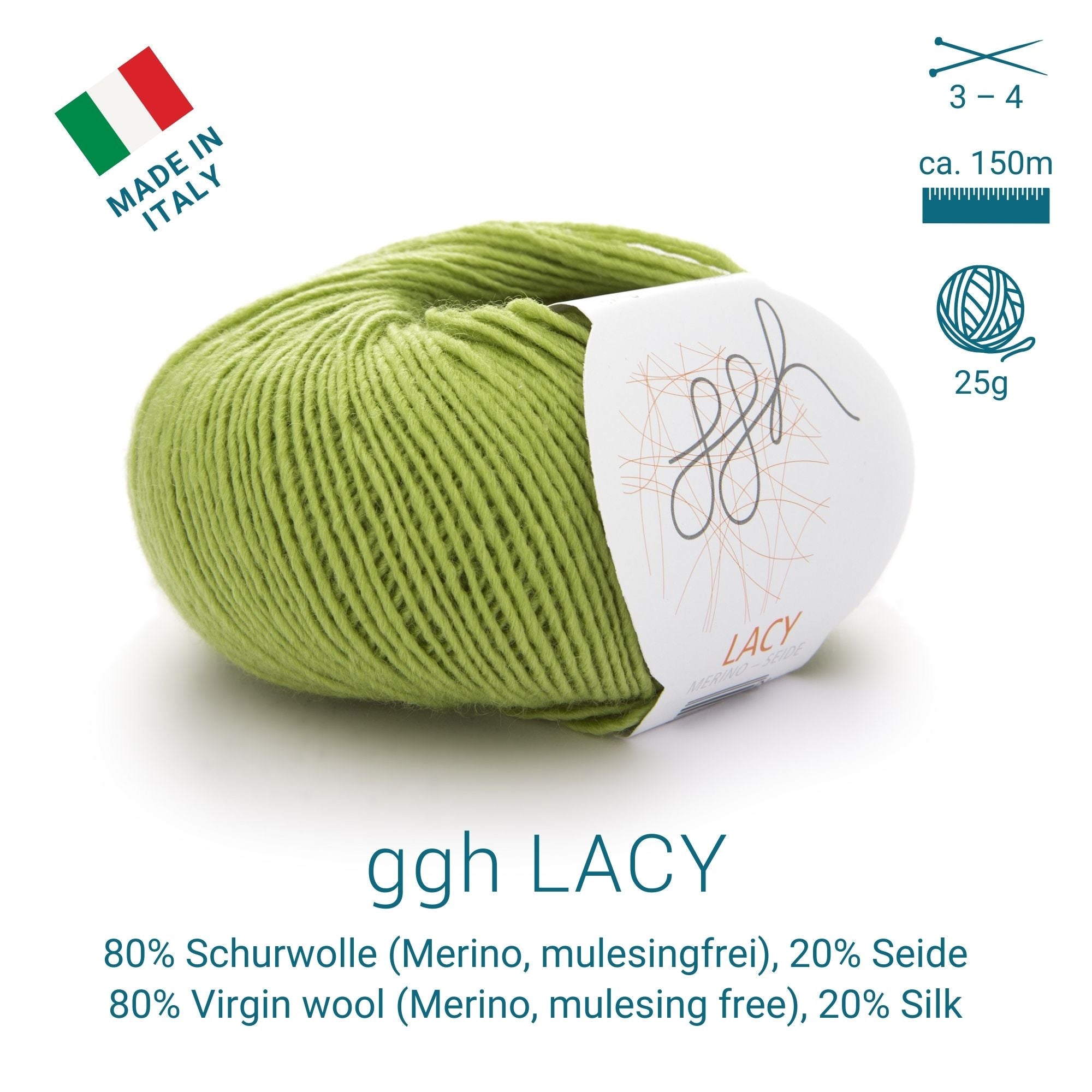 ggh Lacy | Set mit 4 x 25g (insg. 100g) - 006 - Apfelgrün - Rebecca - Online.de