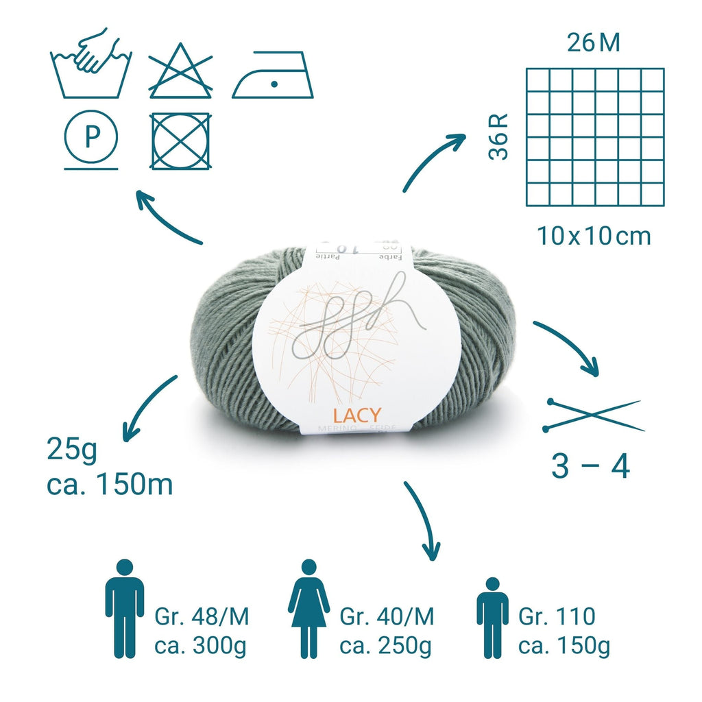 ggh Lacy | Set mit 4 x 25g (insg. 100g) - 009 - Grüngrau - Rebecca - Online.de