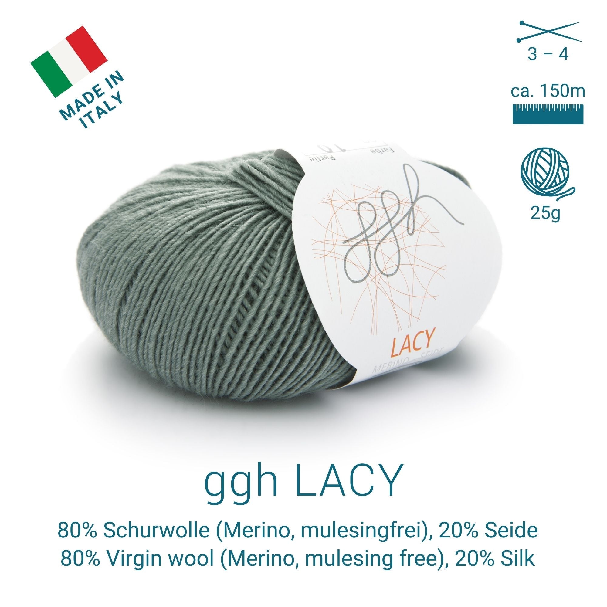 ggh Lacy | Set mit 4 x 25g (insg. 100g) - 009 - Grüngrau - Rebecca - Online.de