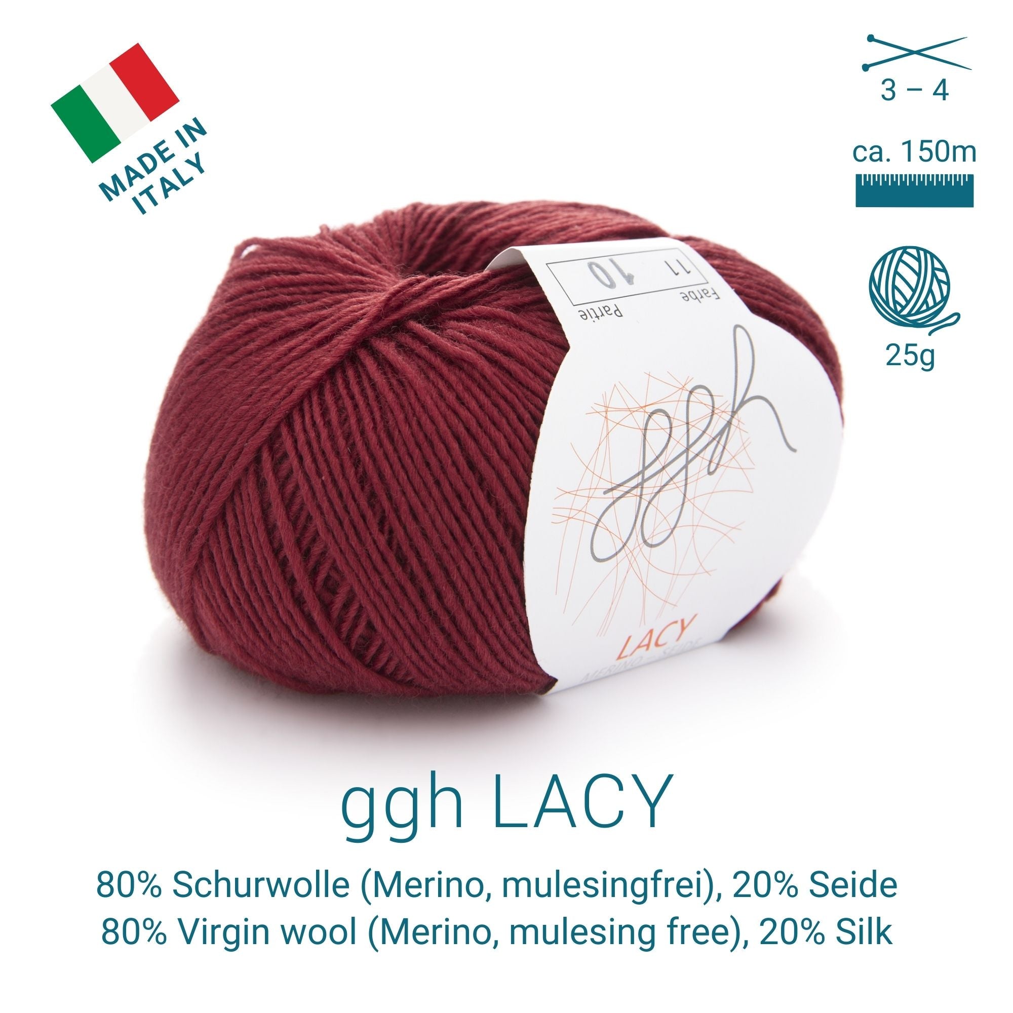 ggh Lacy | Set mit 4 x 25g (insg. 100g) - 011 - Kardinalrot - Rebecca - Online.de