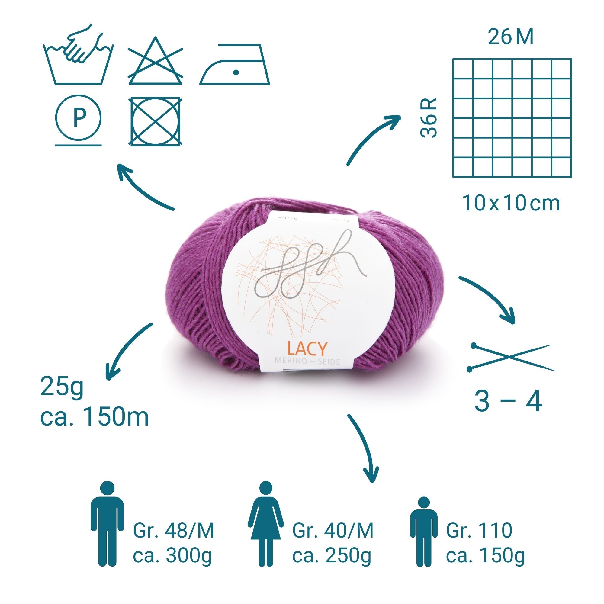 ggh Lacy | Set mit 4 x 25g (insg. 100g) - 012 - Zyklam - Rebecca - Online.de