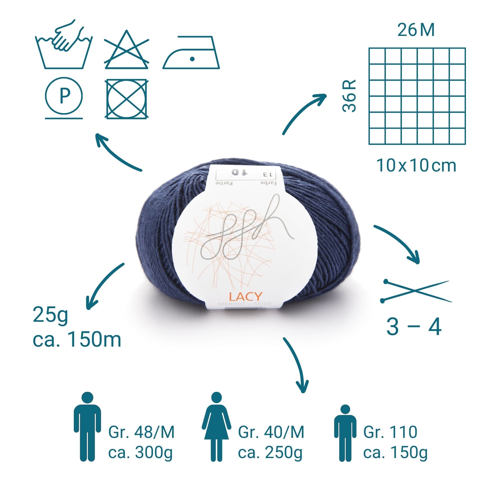 ggh Lacy | Set mit 4 x 25g (insg. 100g) - 013 - Dunkelblau - Rebecca - Online.de