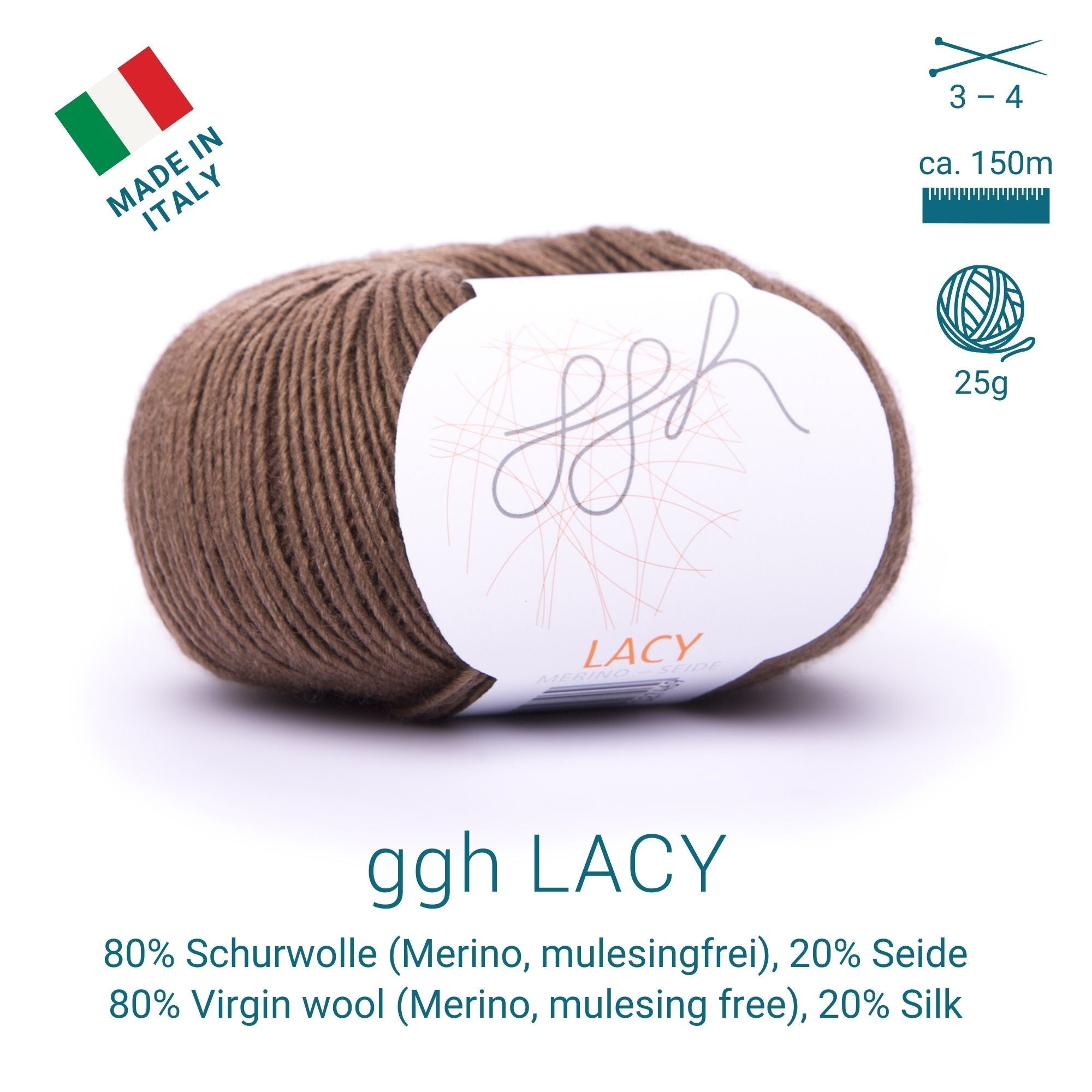 ggh Lacy | Set mit 4 x 25g (insg. 100g) - 018 - Braun - Rebecca - Online.de