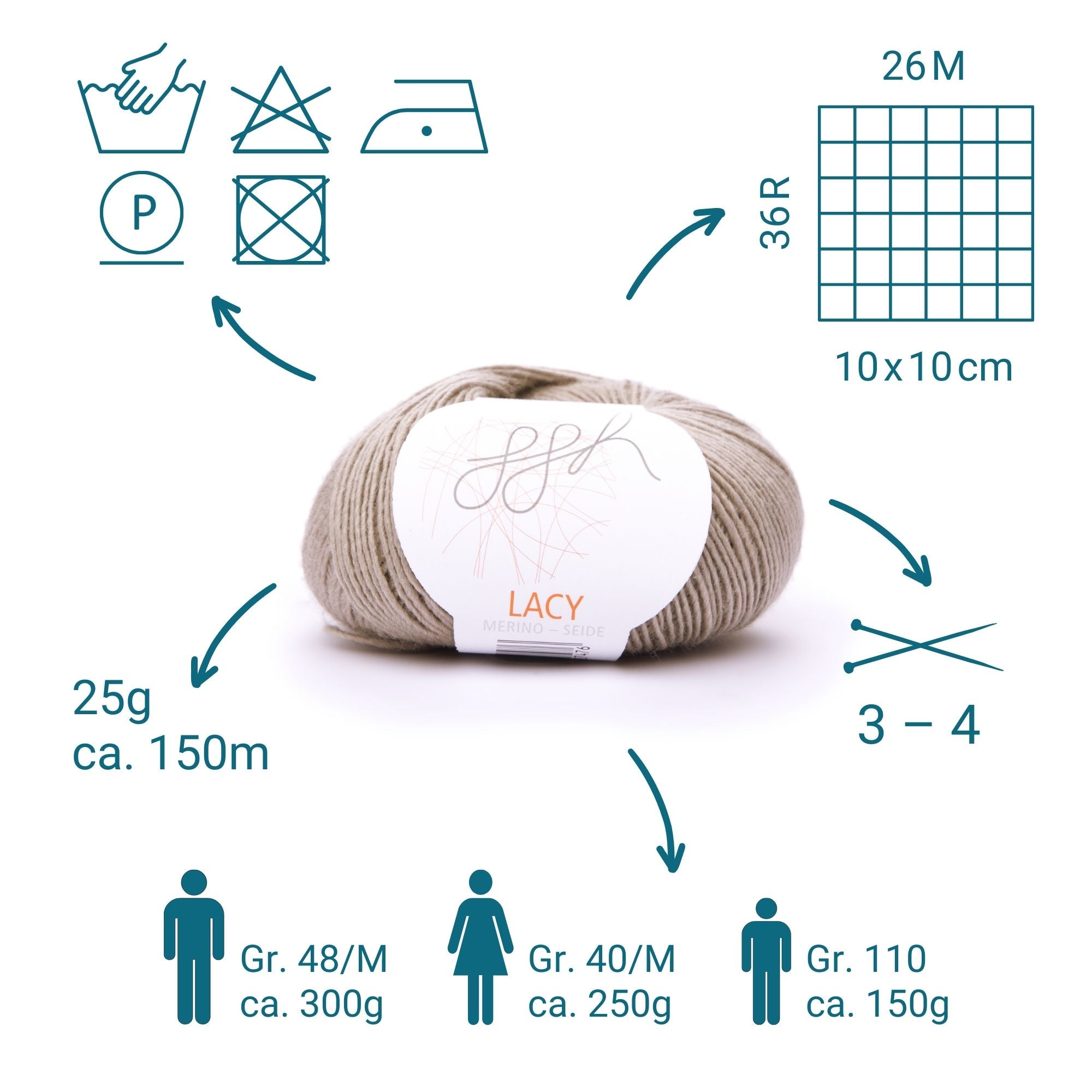 ggh Lacy | Set mit 4 x 25g (insg. 100g) - 019 - Beige - Rebecca - Online.de