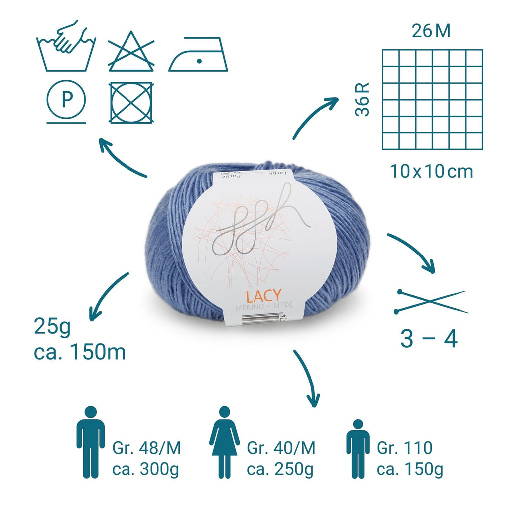 ggh Lacy | Set mit 4 x 25g (insg. 100g) - 021 - Blau - Rebecca - Online.de