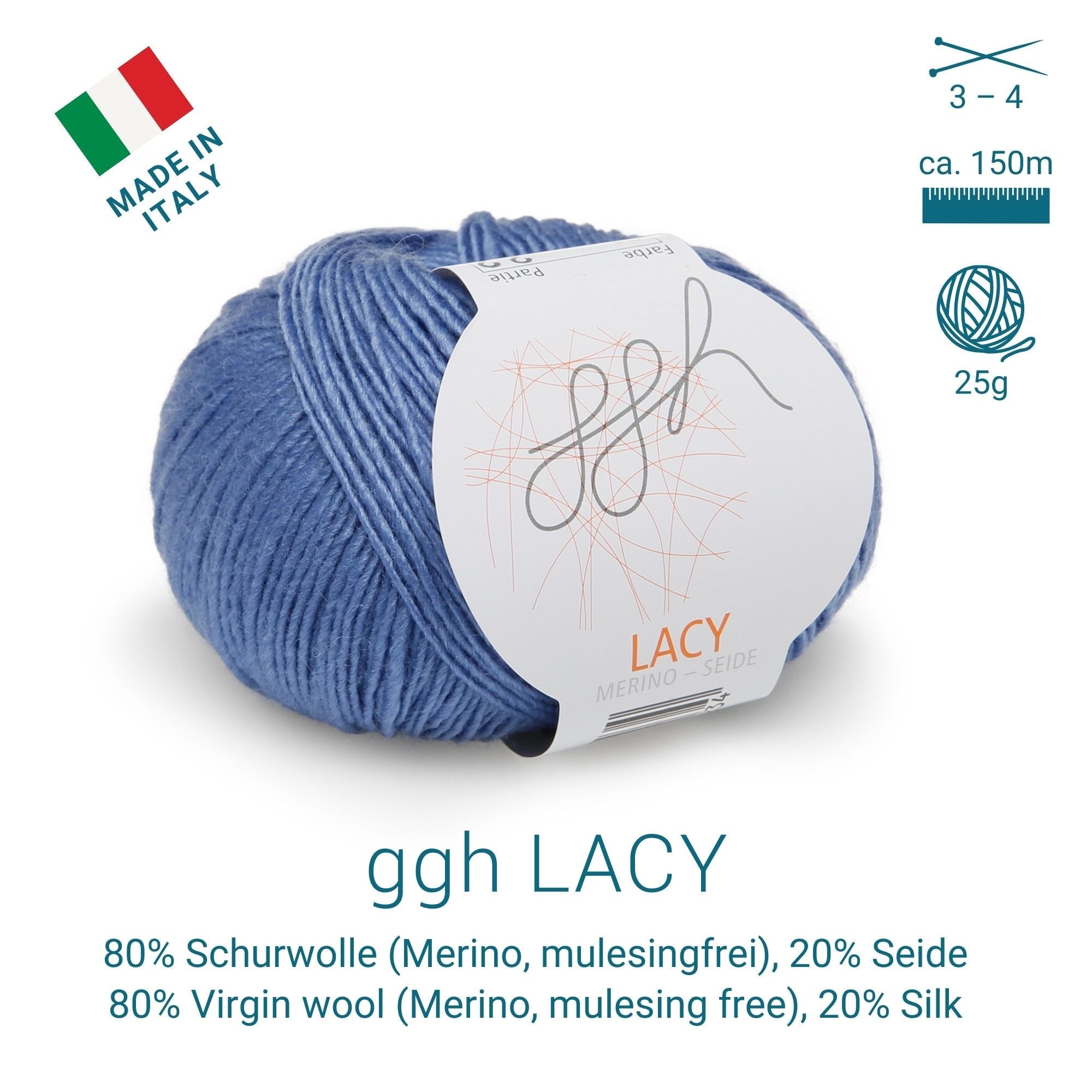 ggh Lacy | Set mit 4 x 25g (insg. 100g) - 021 - Blau - Rebecca - Online.de