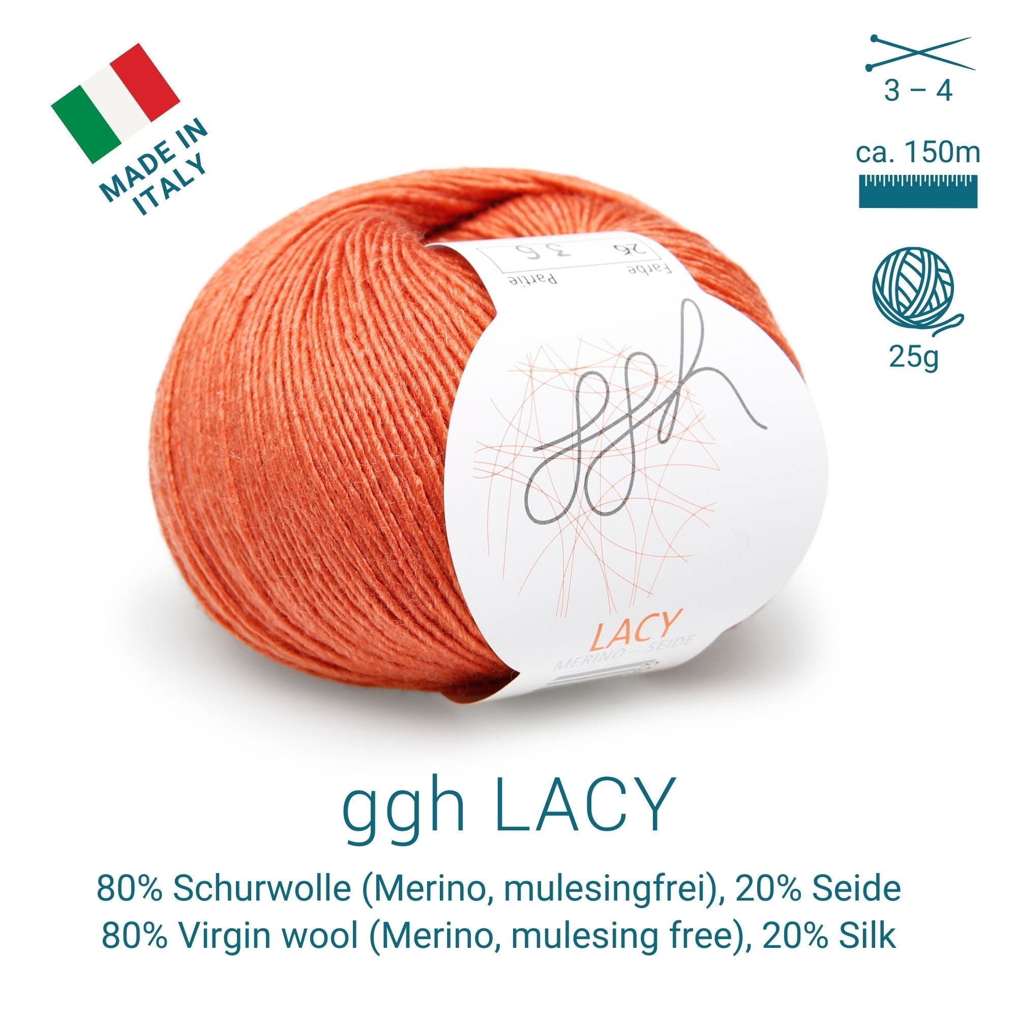 ggh Lacy | Set mit 4 x 25g (insg. 100g) - 026 - Herbstorange - Rebecca - Online.de