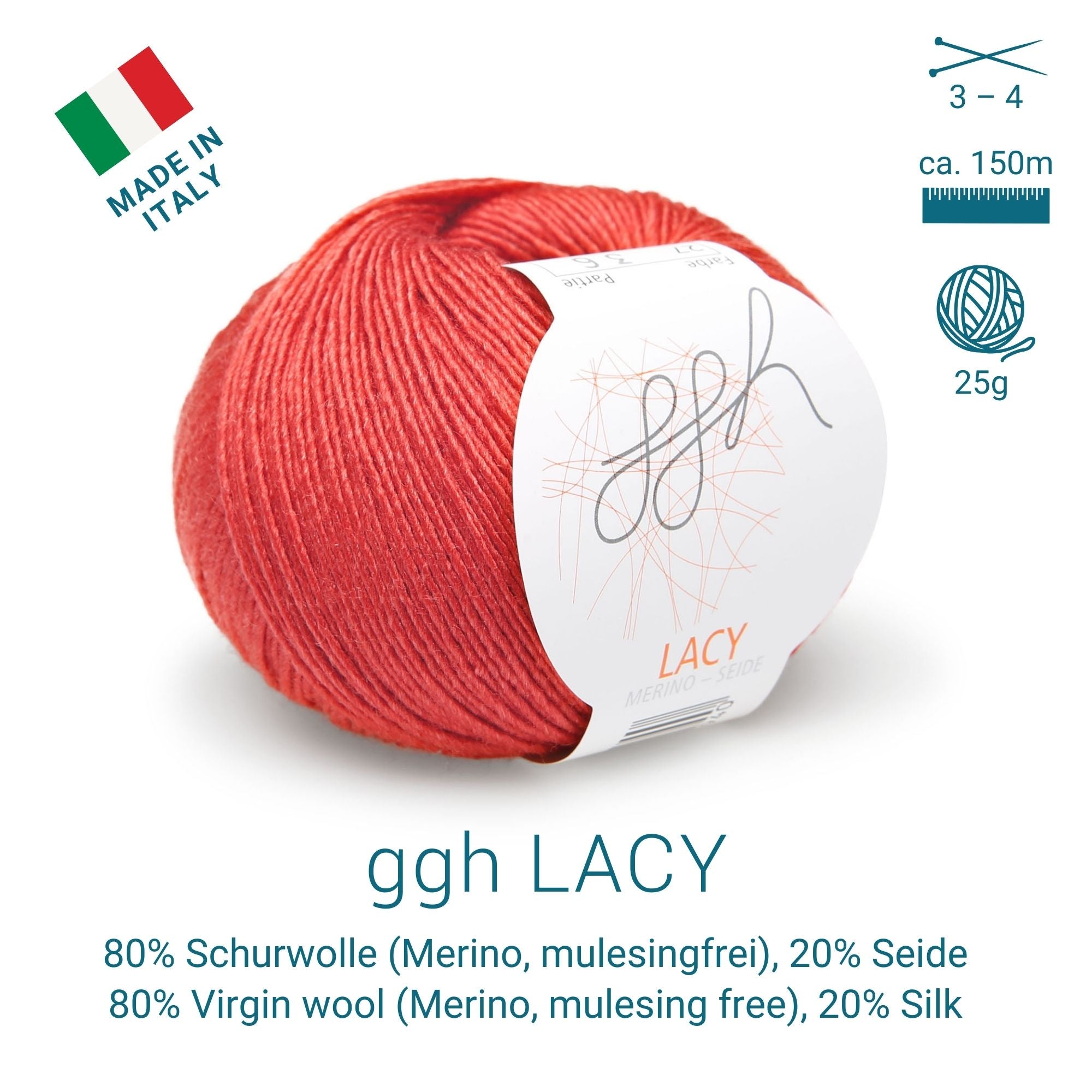 ggh Lacy | Set mit 4 x 25g (insg. 100g) - 027 - Marsrot - Rebecca - Online.de