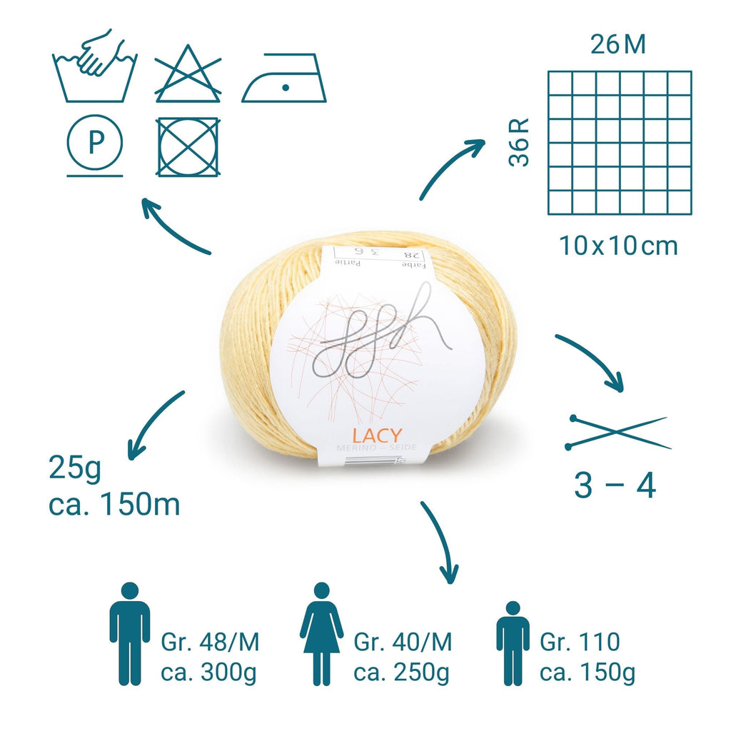 ggh Lacy | Set mit 4 x 25g (insg. 100g) - 028 - Senfgelb - Rebecca - Online.de