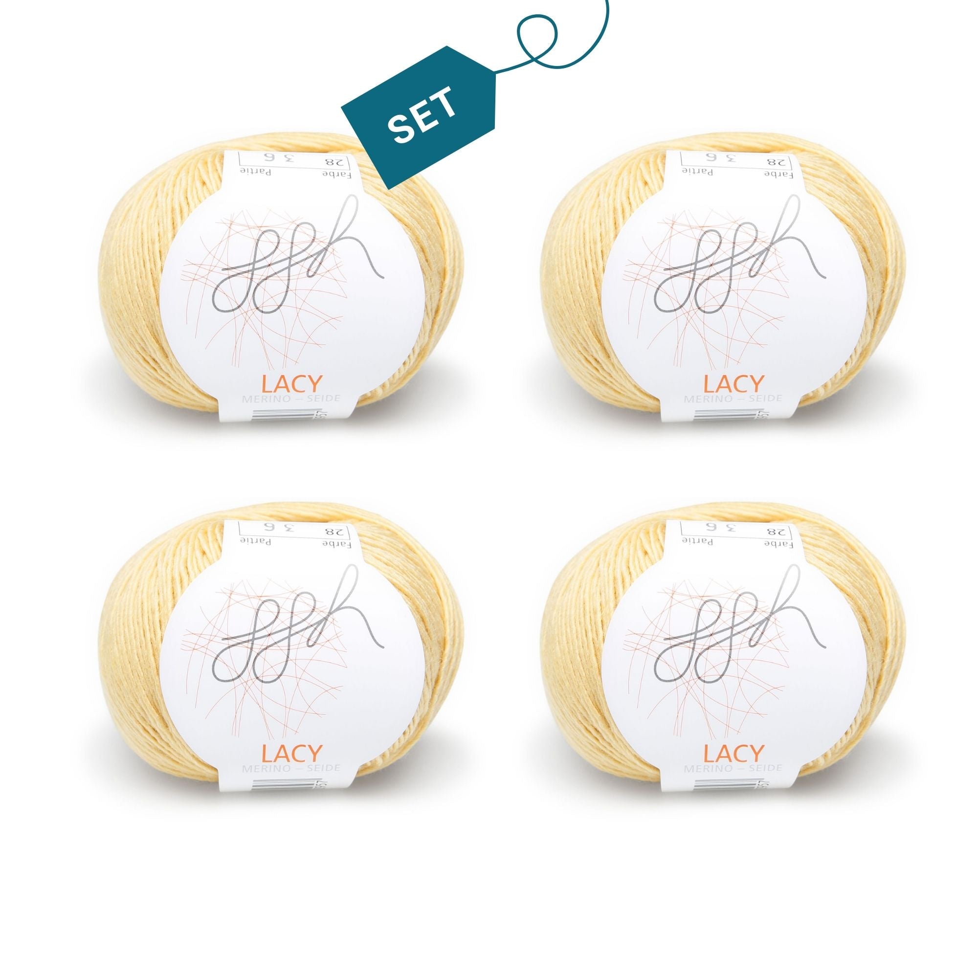 ggh Lacy | Set mit 4 x 25g (insg. 100g) - 028 - Senfgelb - Rebecca - Online.de