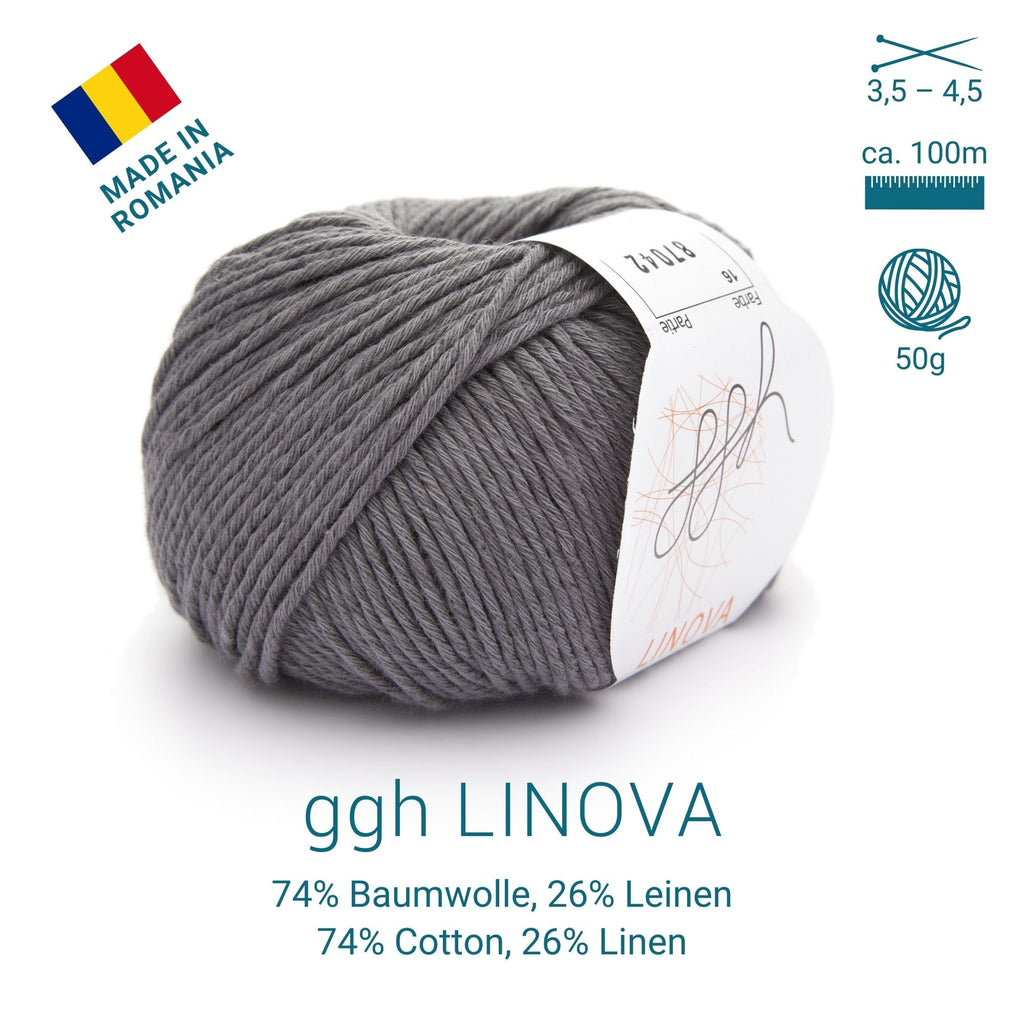 ggh Linova | 100% Baumwolle | 100m/50g | 016 - Schiefergrau - Rebecca - Online.de