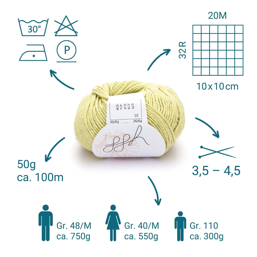 ggh Linova | 100% Baumwolle | 100m/50g | 020 - Cremegelb - Rebecca - Online.de