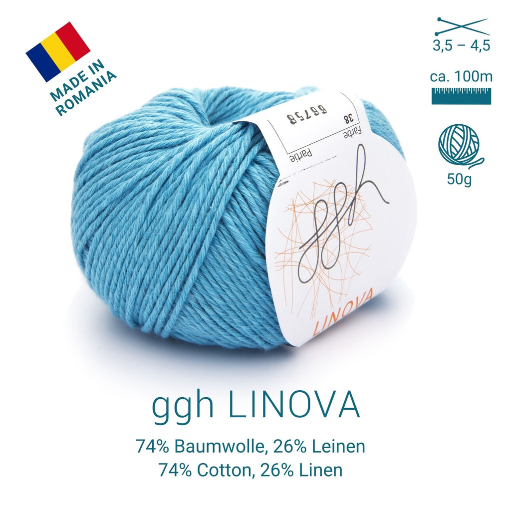 ggh Linova | 100% Baumwolle | 100m/50g | 038 - Aqua - Rebecca - Online.de