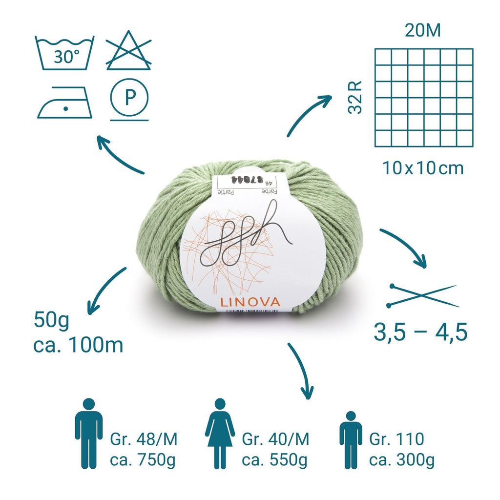 ggh Linova | 100% Baumwolle | 100m/50g | 046 - Lindgrün - Rebecca - Online.de