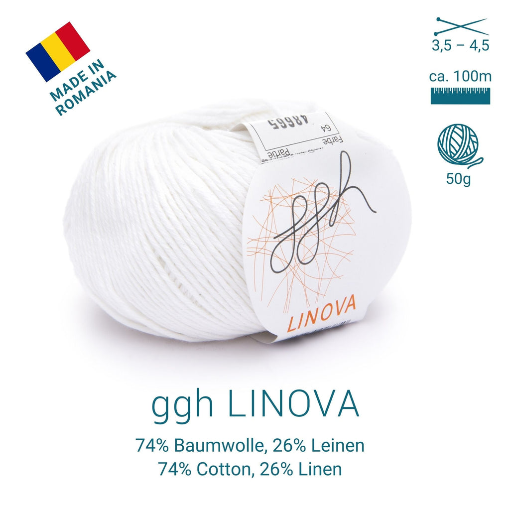 ggh Linova | 100% Baumwolle | 100m/50g | 064 - Weiß - Rebecca - Online.de
