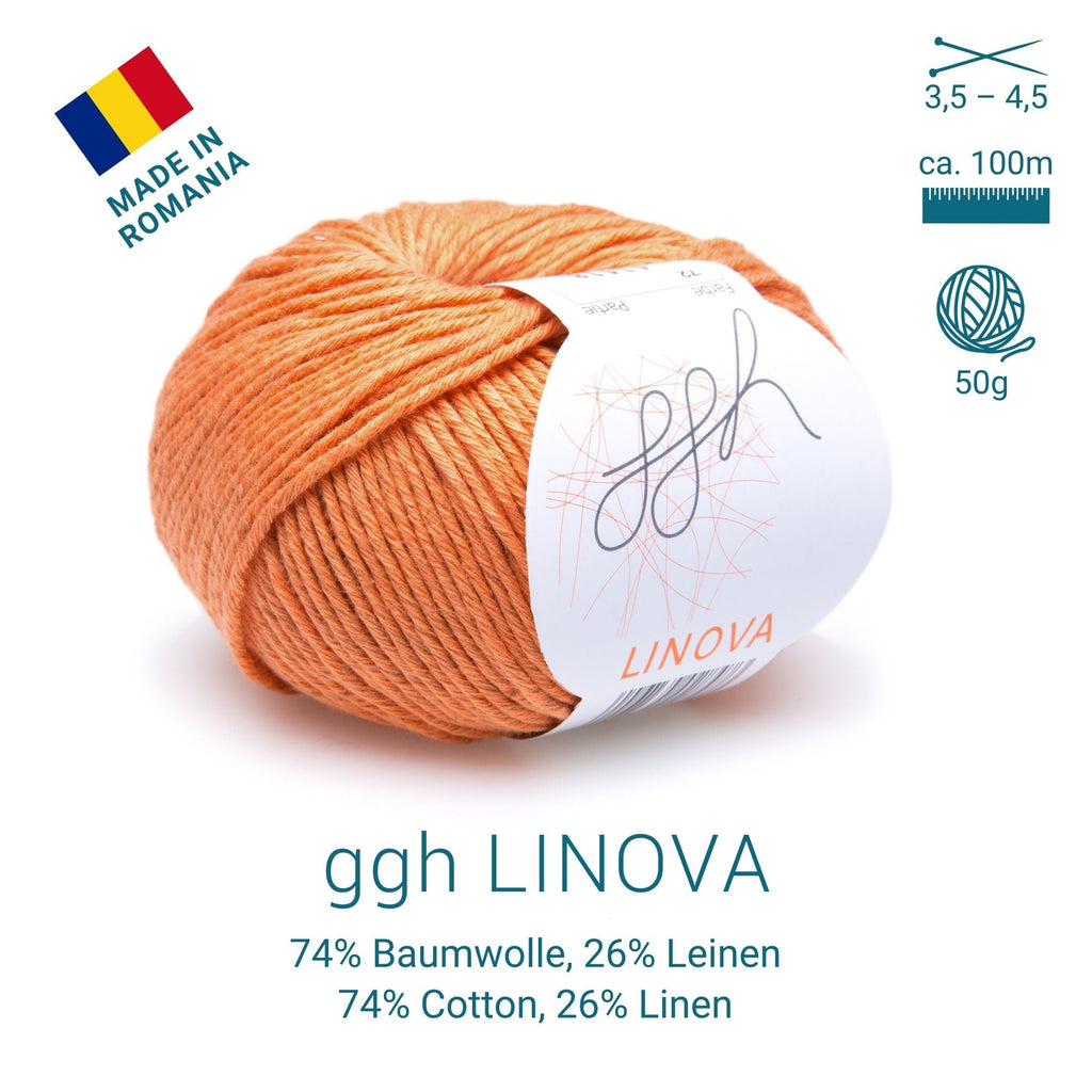ggh Linova | 100% Baumwolle | 100m/50g | 072 - Mandarine - Rebecca - Online.de