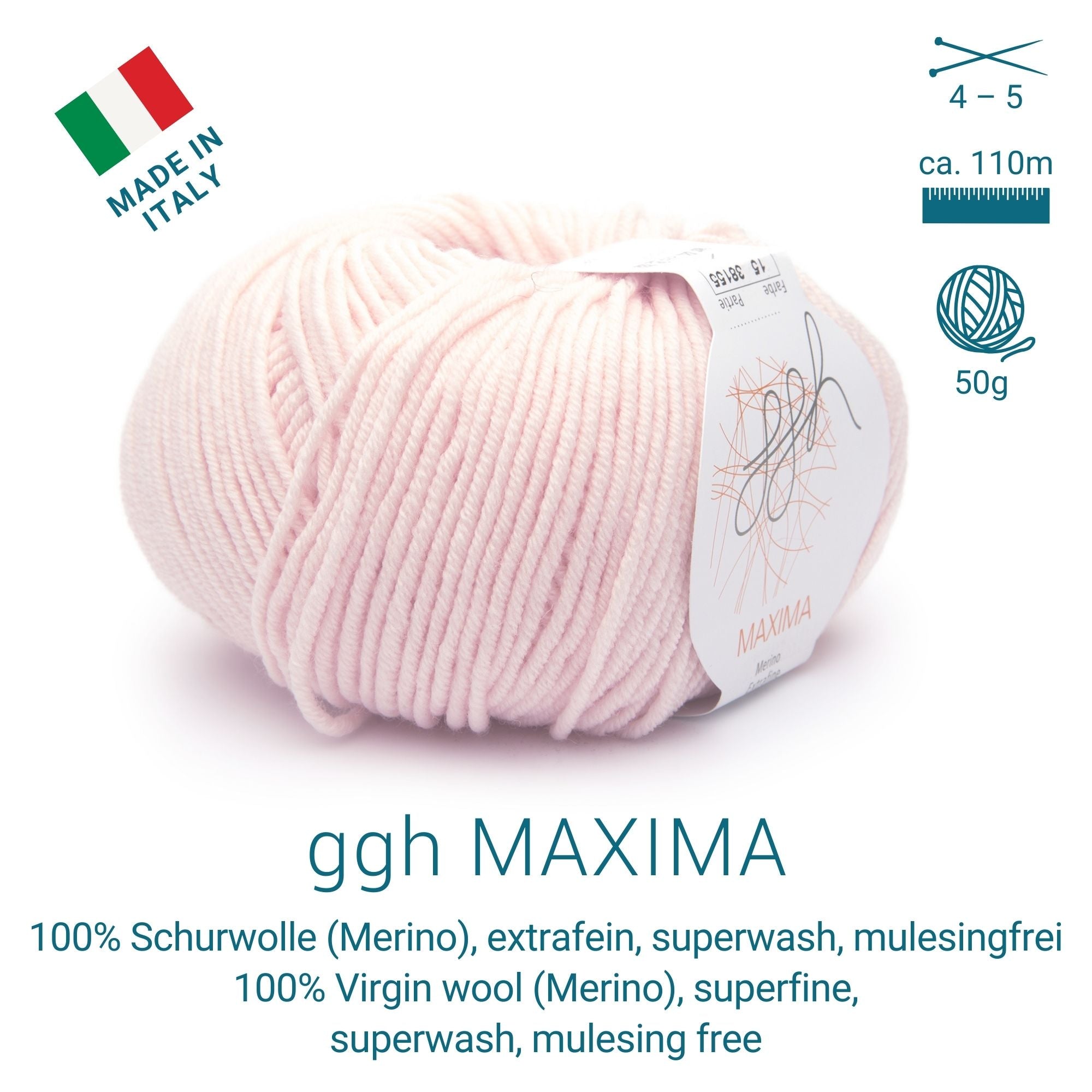 ggh Maxima | Merinowolle | 110m/50g | 015 - Apricot - Rebecca - Online.de