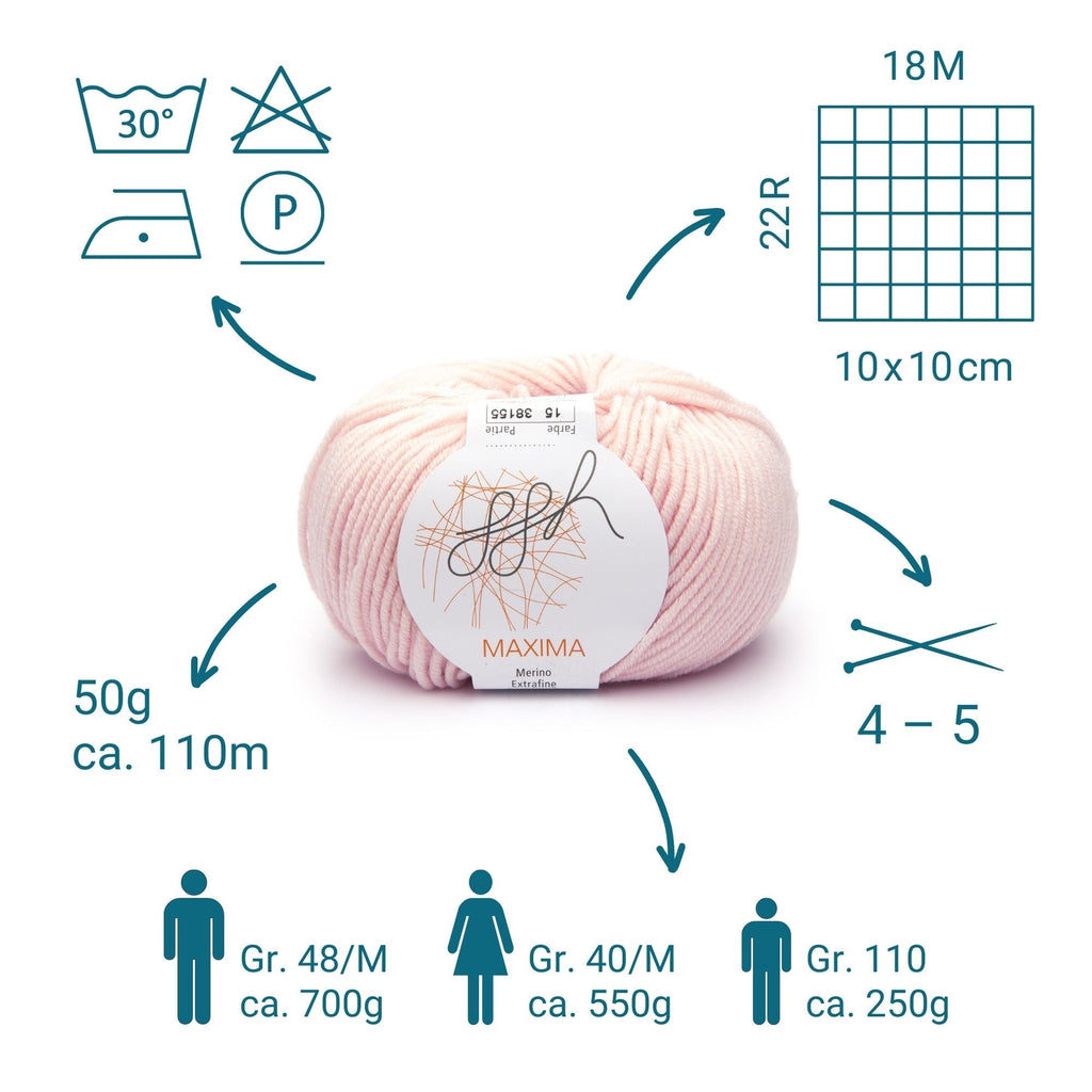 ggh Maxima | Merinowolle | 110m/50g | 015 - Apricot - Rebecca - Online.de