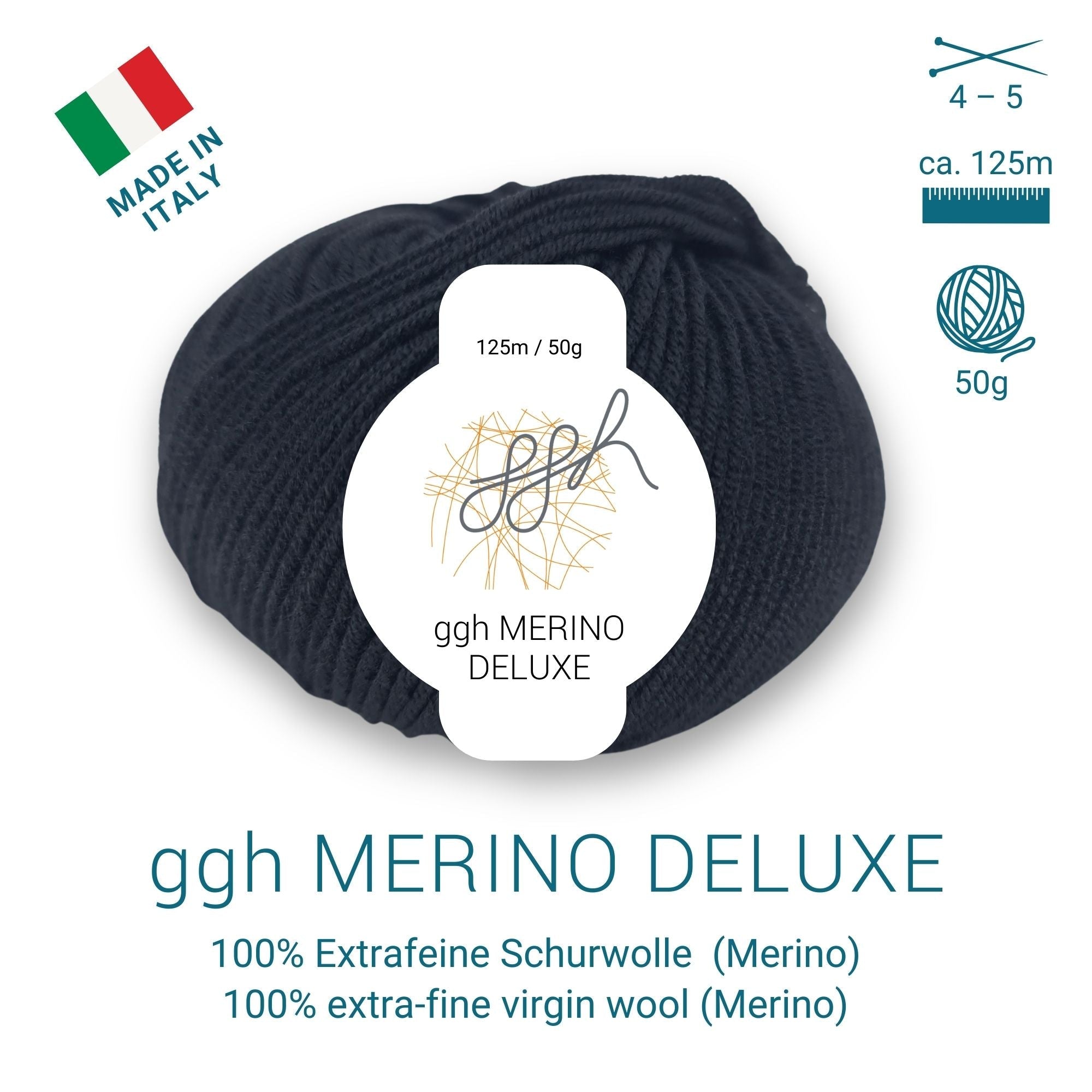 ggh Merino Deluxe - 300g Set (6x50g) - 001 - Schwarz - Rebecca - Online.de