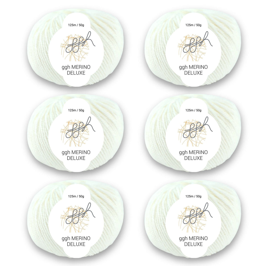 ggh Merino Deluxe - 300g Set (6x50g) - 002 - Weiß - Rebecca - Online.de
