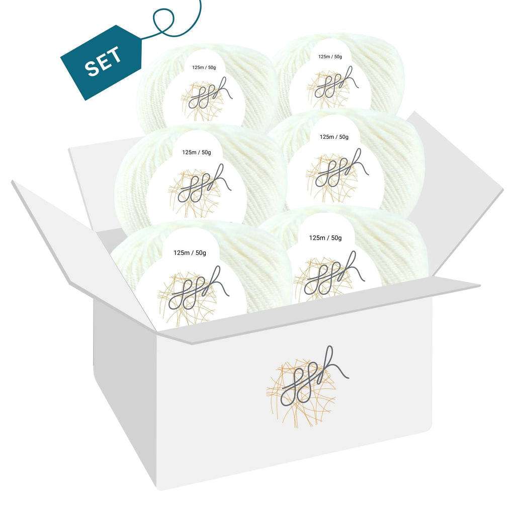 ggh Merino Deluxe - 300g Set (6x50g) - 002 - Weiß - Rebecca - Online.de