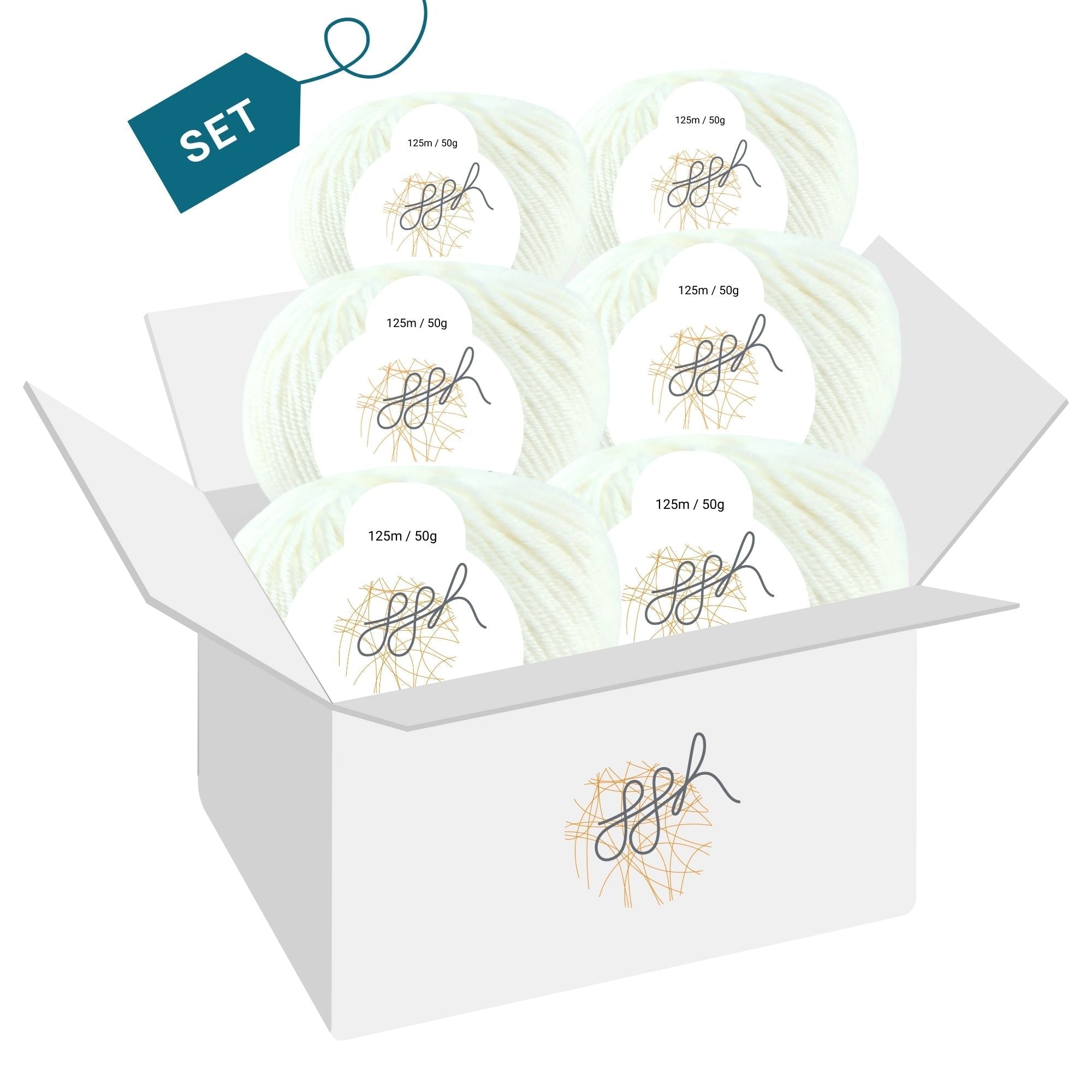 ggh Merino Deluxe - 300g Set (6x50g) - 002 - Weiß - Rebecca - Online.de